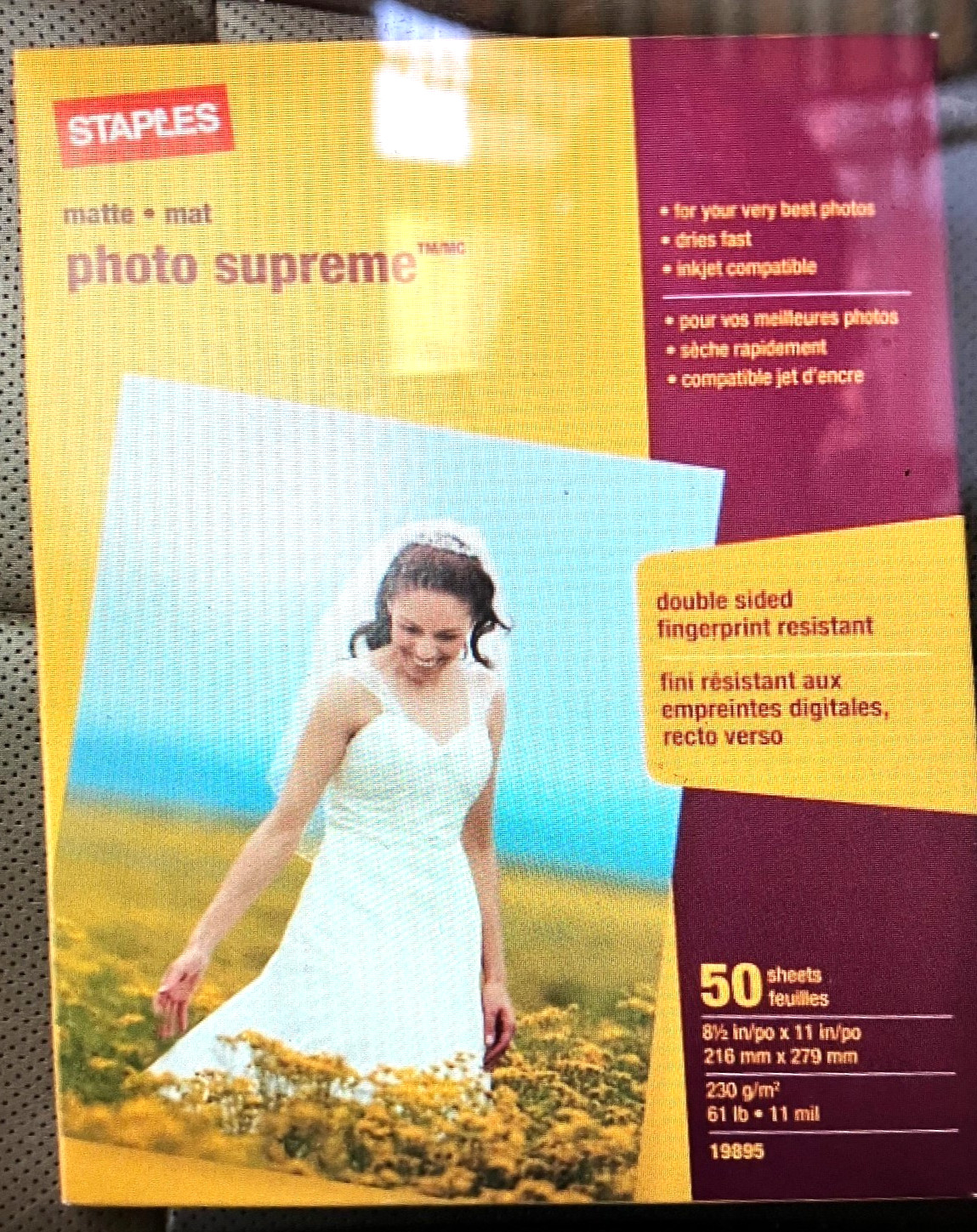 Staples Supreme Matte White Photo Paper Double Sided 40 Sheets 8.5" x 11" Cards