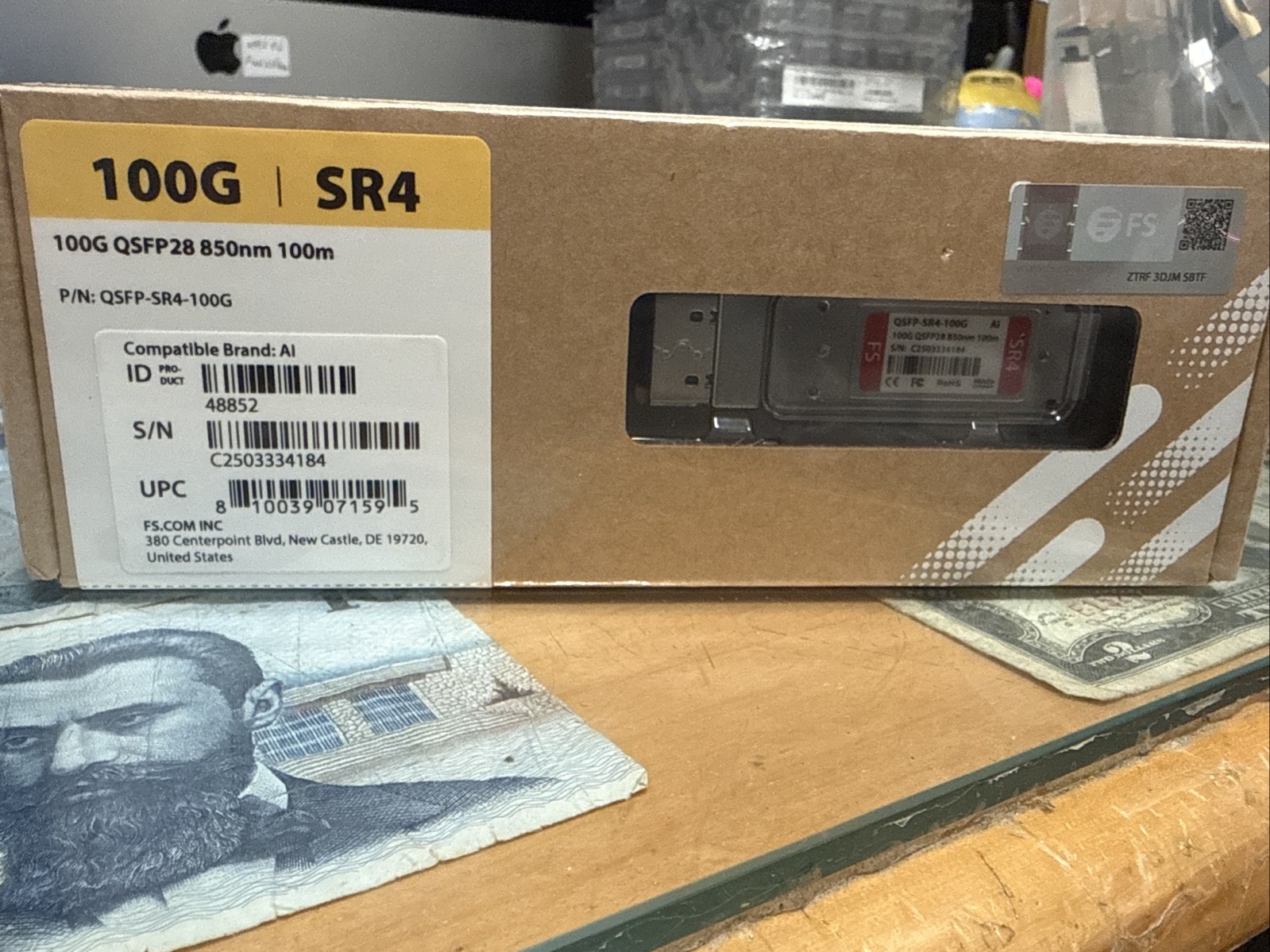 FS QSFP28-SR4-100G 100G 1310nm 100m QSFP28 Transceiver Module NEW
