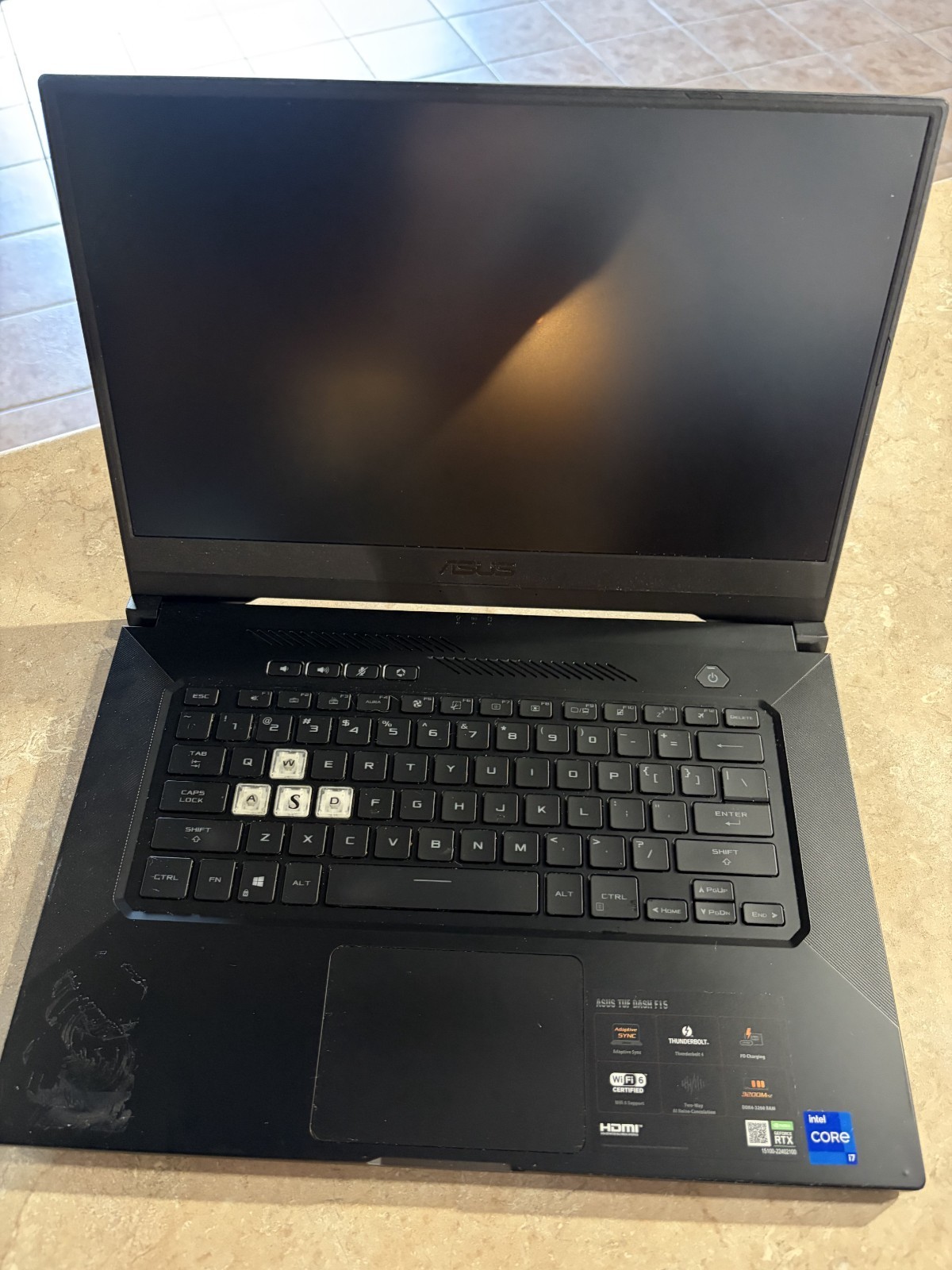ASUS TUF Dash F15 CORE i7 NVIDIA RTX GPU BAREBONES-FOR PARTS OR REPAIR