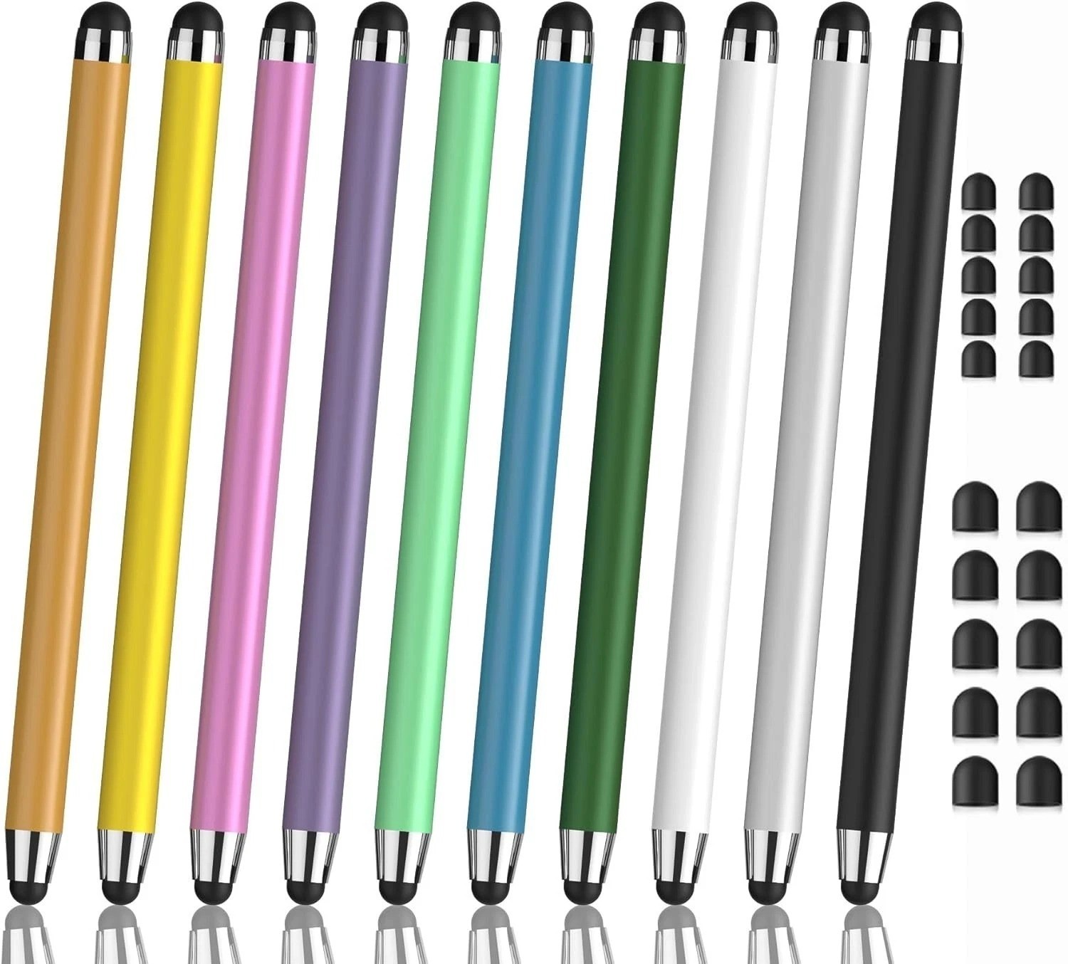 10PCS Universal Stylus Pens 2-in-1 Touch Screen Pen with Dual Rubber Tips for iP