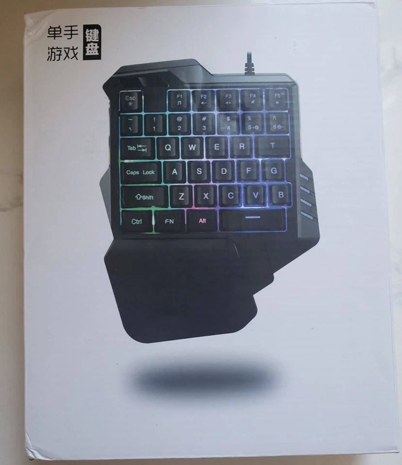 One Handed Gaming Keyboard RGB Backlit 35 Keys Portable Mini Keypad