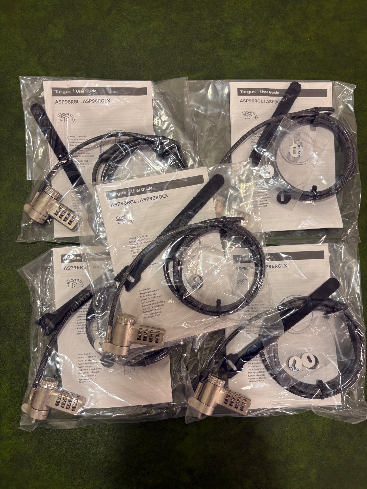 Lot of 5 ASP96RGLX-Targus DEFCON Ultimate Universal Resettable Combination Lock