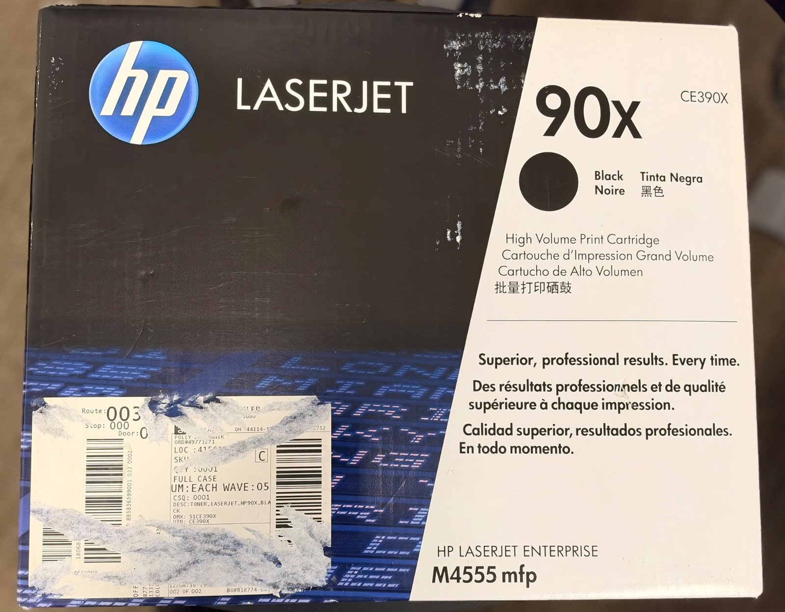 HP CE390X (90X) Hewlett Packard Black Toner Cartridge Genuine New Box Damage