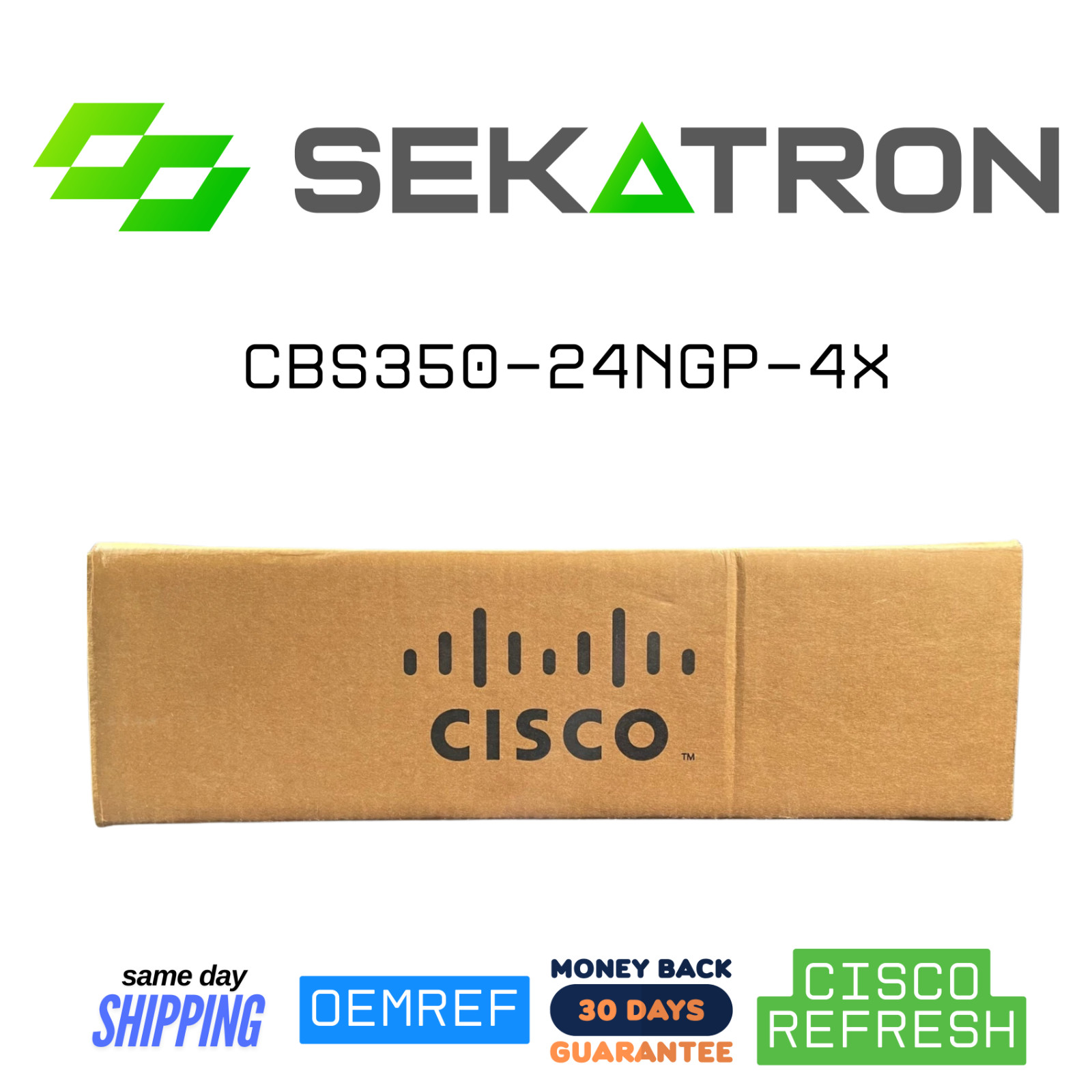 🔀 Cisco Refresh CBS350-24NGP-4X (OEMREF) 24× Gigabit PoE+ • 4× 10GbE SFP+ ⚡