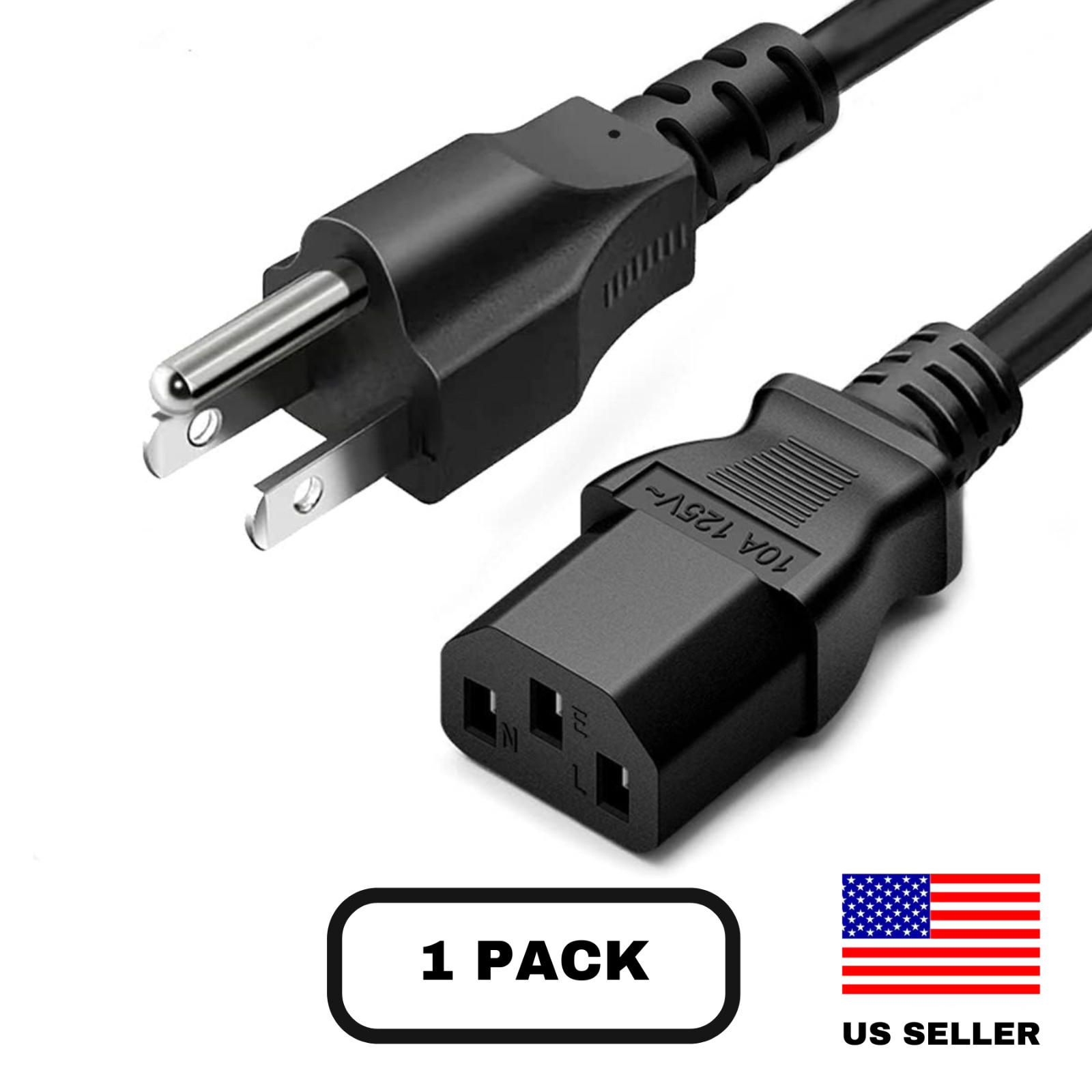 Wholesale 3 Prong Cord AC Cable 20FT Long For Computer Monitor Desktop Appliance