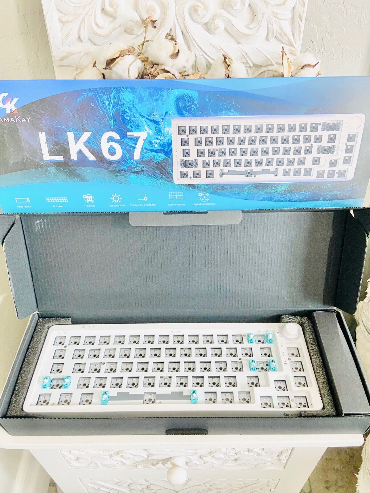 GK GAMAKAY LK67 65% RGB Modular DIY Mechanical Keyboard, 67 Keys Hot Swappable 3