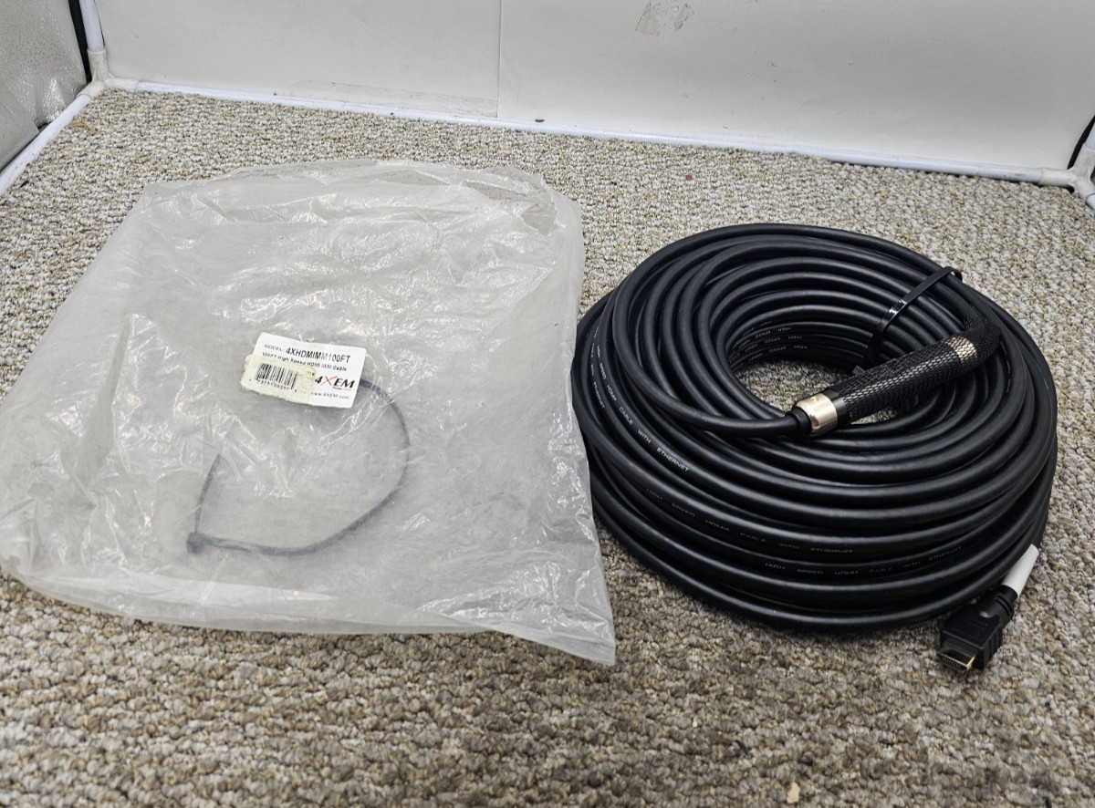 4XEM 4XHDMIMM100FT 30 m High Speed Cable 1920 x 1080p Male-Male HQ Black 100FT