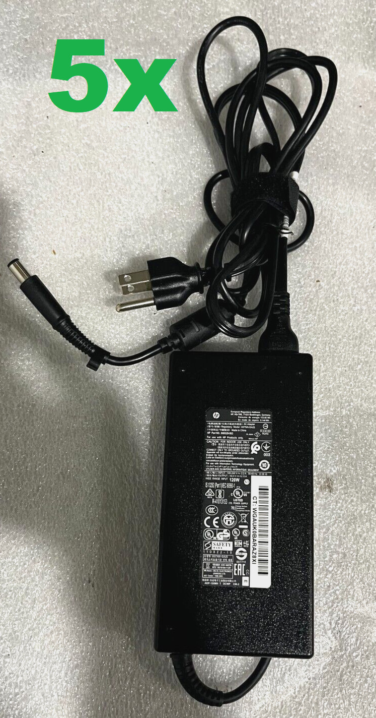 Lot of 5 Genuine HP 19.5V 6.15A 120W Laptop Charger AC Adapter Power Supply