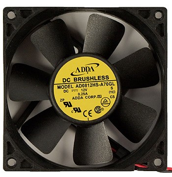 AD0812HS-A70GL 12V 2-PIN Connector 80mm x 80 mm x 25mm Case Power Supply Fan 2