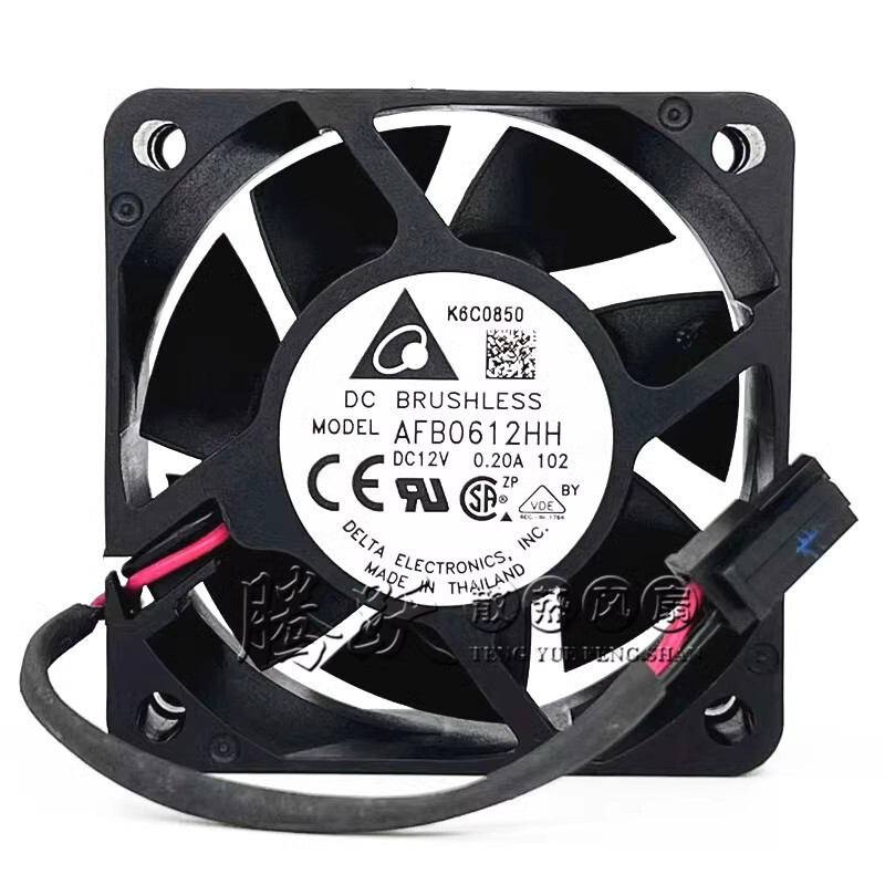 Delta AFB0612HH 12V 0.20A 6025 6cm 2-pin cooling fan