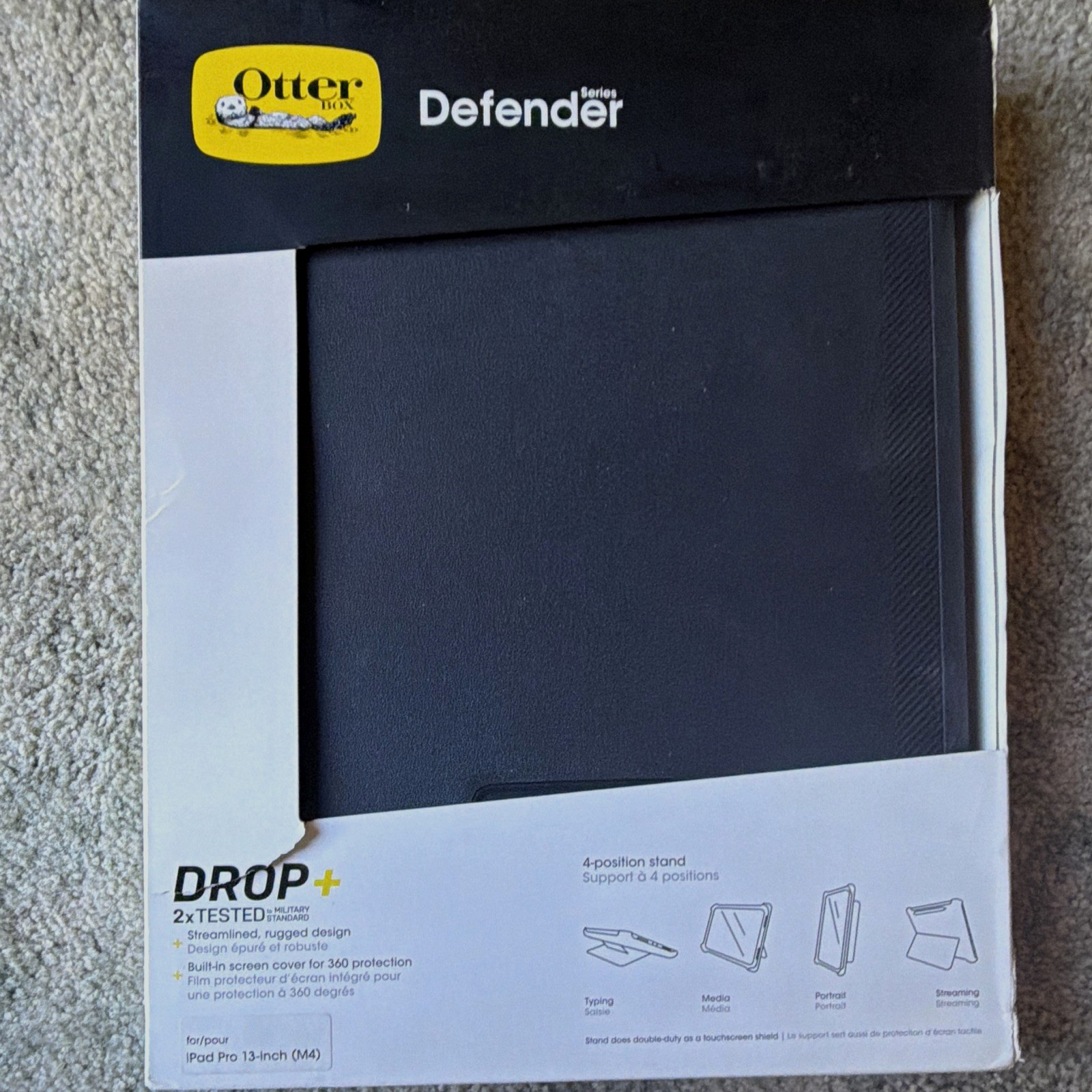 OtterBox Defender Series Rugged Case for iPad Pro 13" (M4) Black Stand