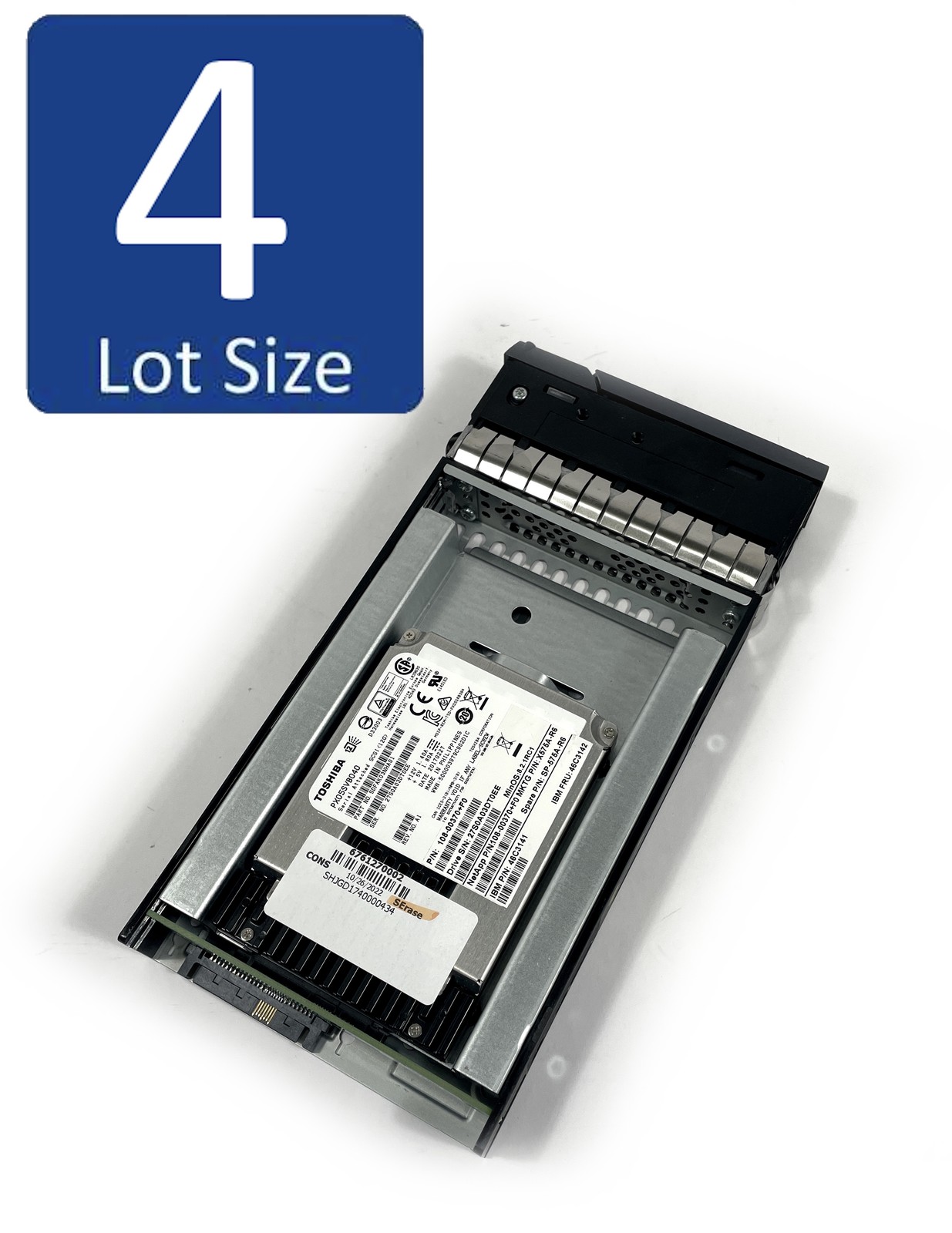 LOT OF 4 NetApp X575A-R6 400GB SAS SSD 108-00370+F0 46C3141 SP-575A-R6 w/ Caddy