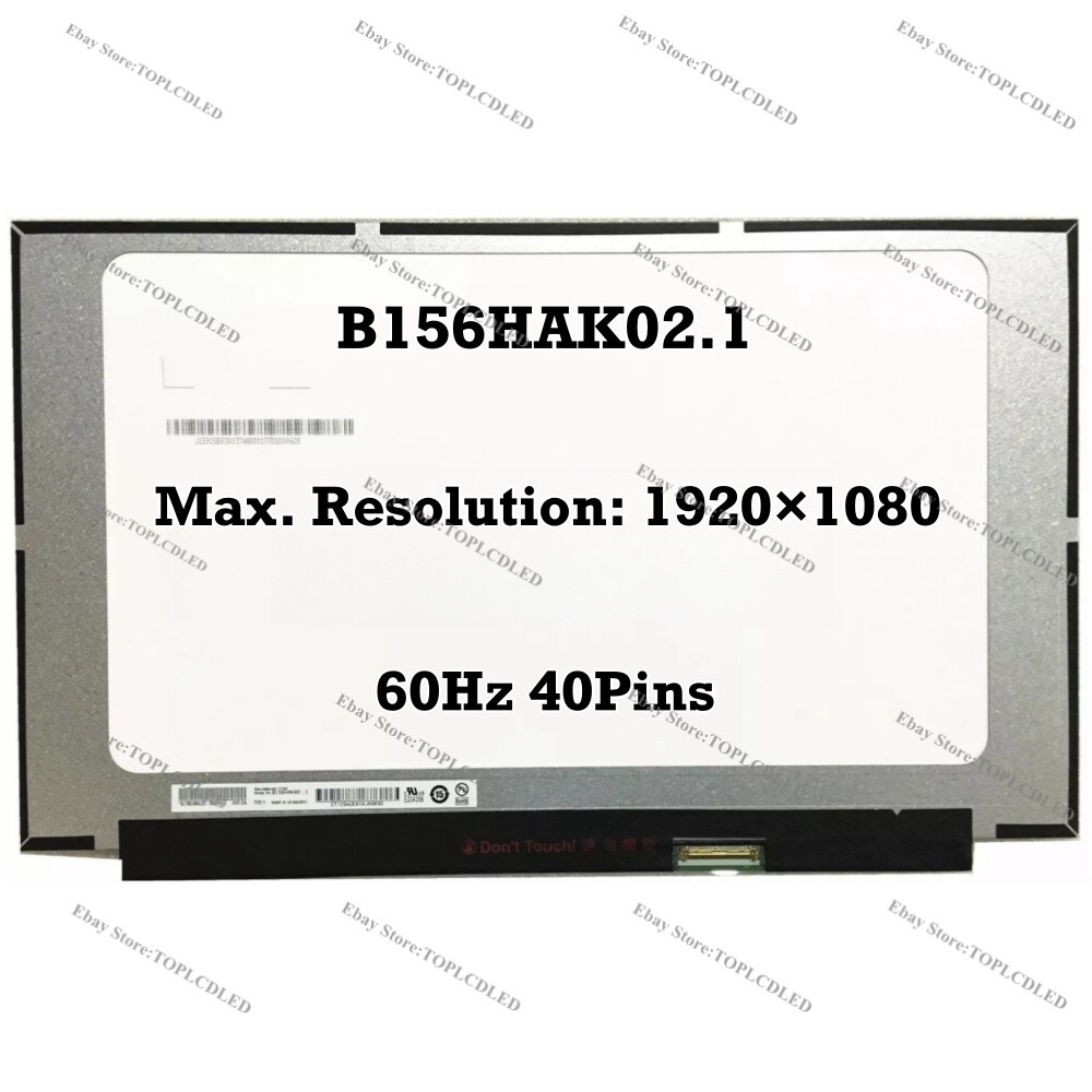 B156HAK02.1 15.6" 1920×1080 IPS 45% NTSC LCD Screen Replacement Panel EDP 40 Pin