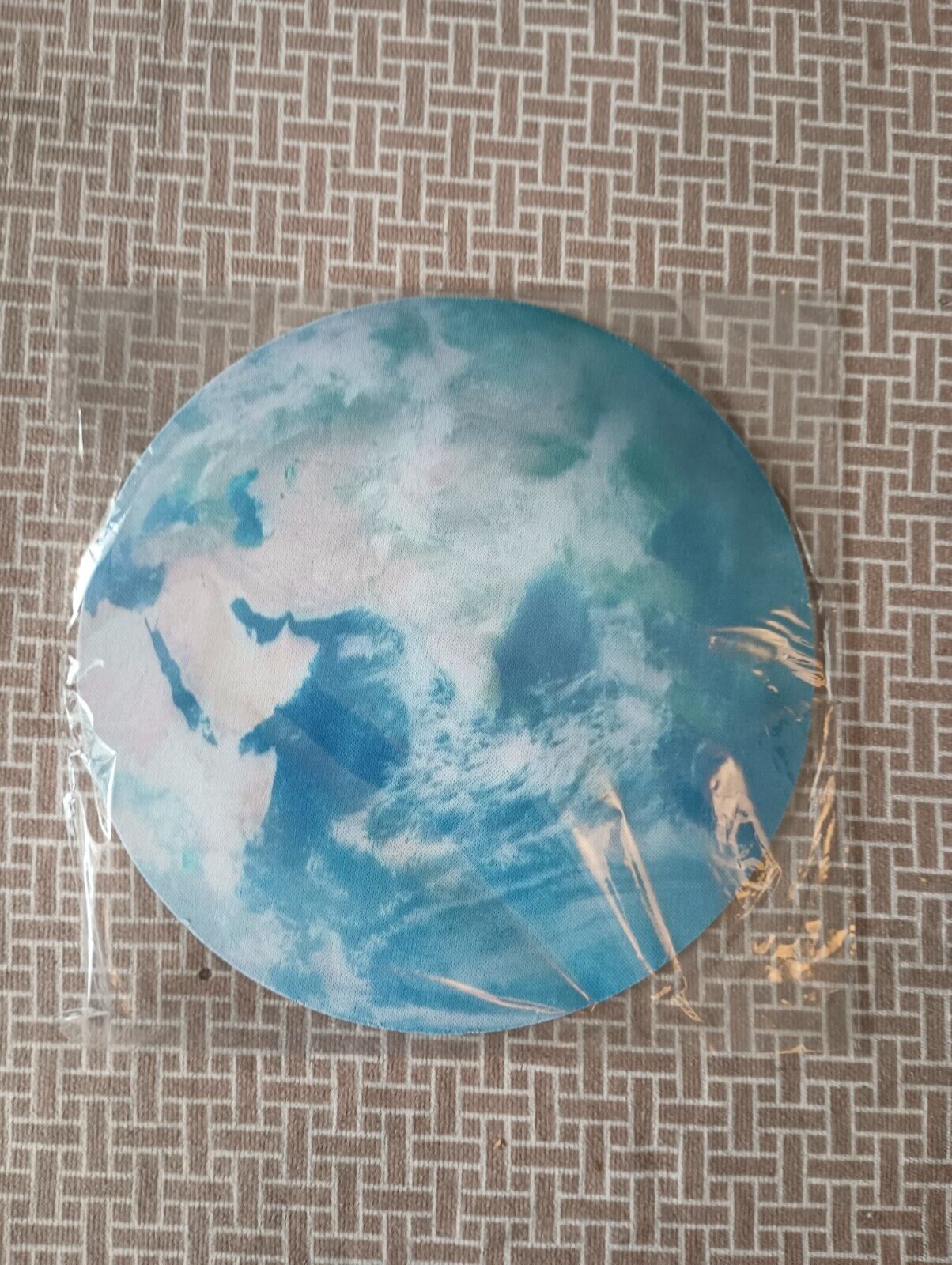 Round Earth Shaped Globe Mouse Pad.  Brand New