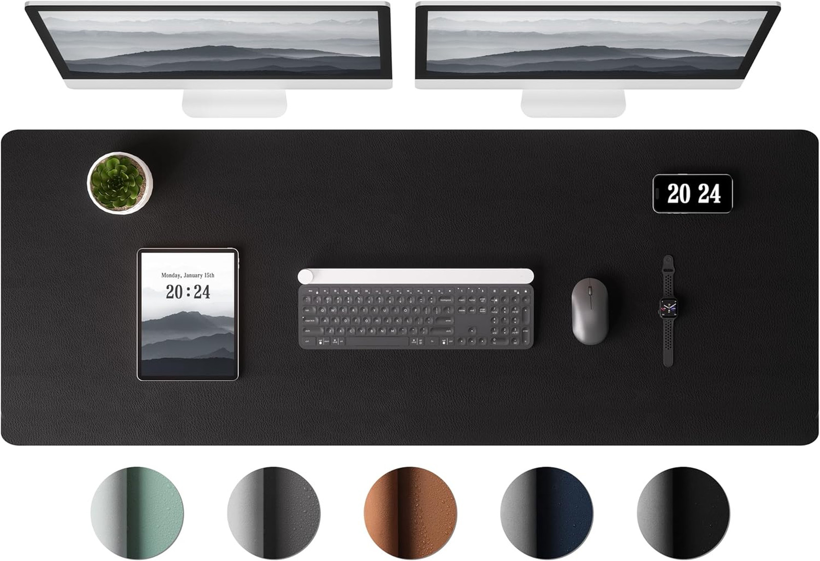 Leather Desk Pad Protector Large Mouse Pad Office Desk Mat Non Slip Waterproof
