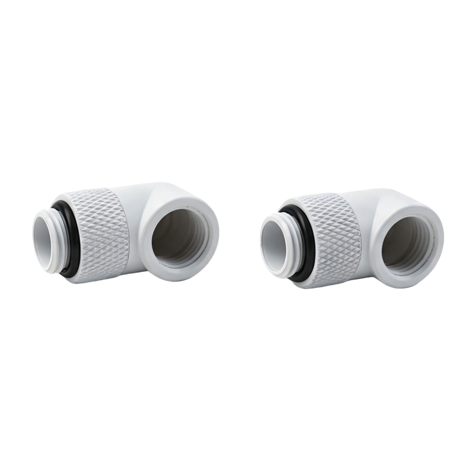 2 Pcs of FreezeMod Angled 90 Degree G1/4 Rotary Fitting Male to Female  white
