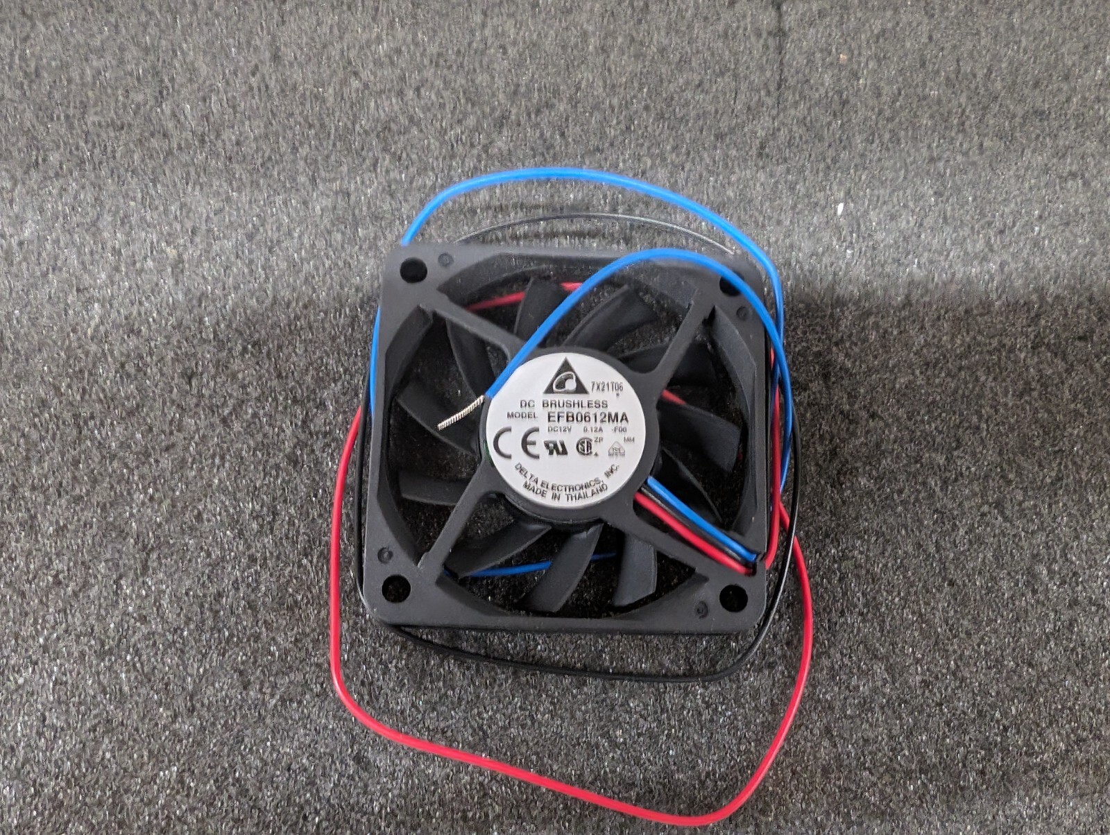 New, Delta Electronics, EFB0612MA-F00, FAN AXIAL 60X10MM 12VDC WIRE