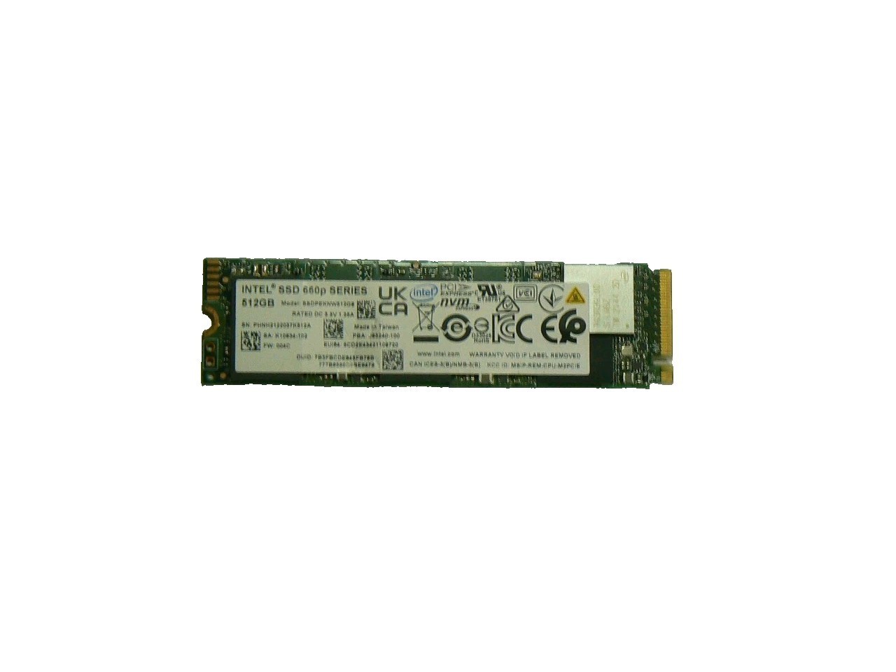 Intel 660p Series 512GB NVMe M.2 2280 SSD – Model SSDPEKNW512G8X1 – Tested,...