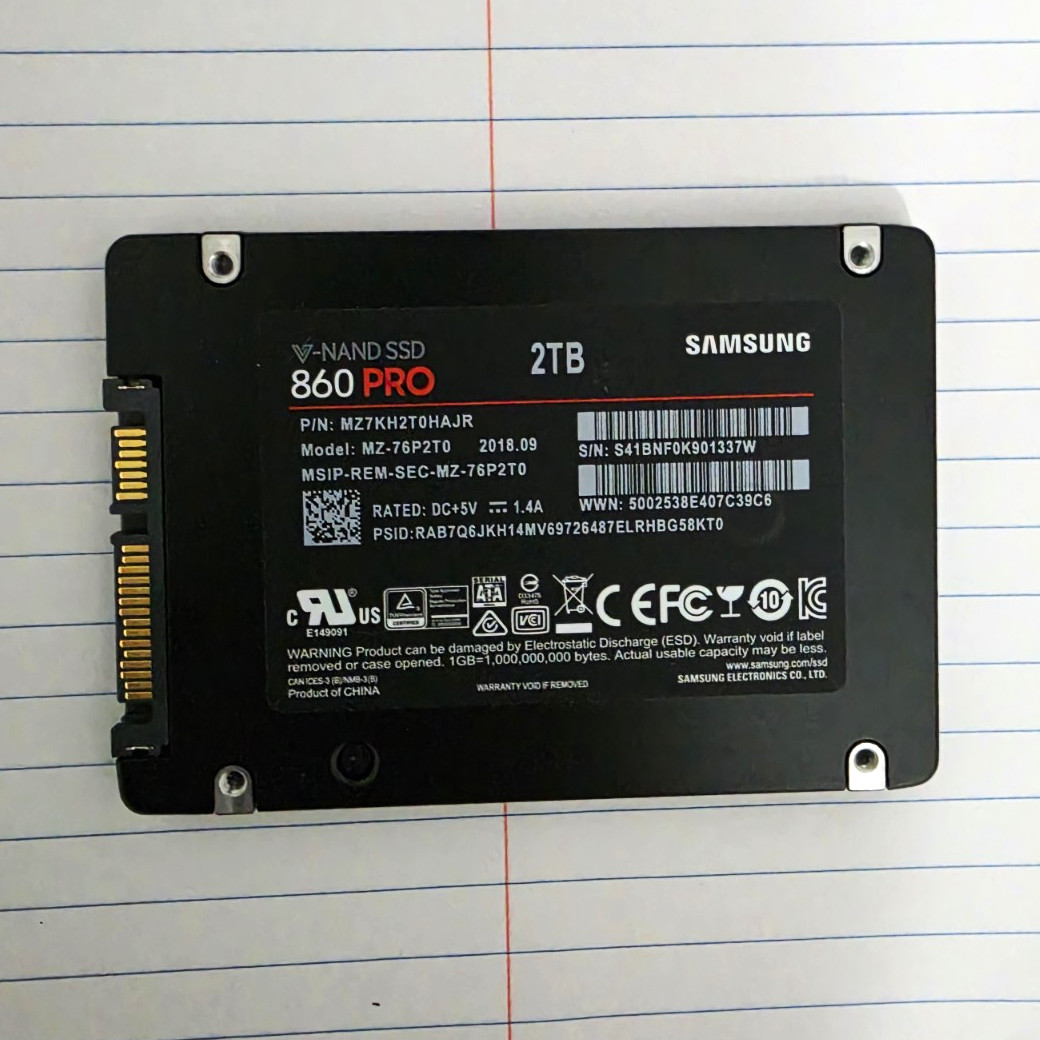 Samsung 860 PRO 2TB 2.5in SATA III SSD MZ-76P2T0