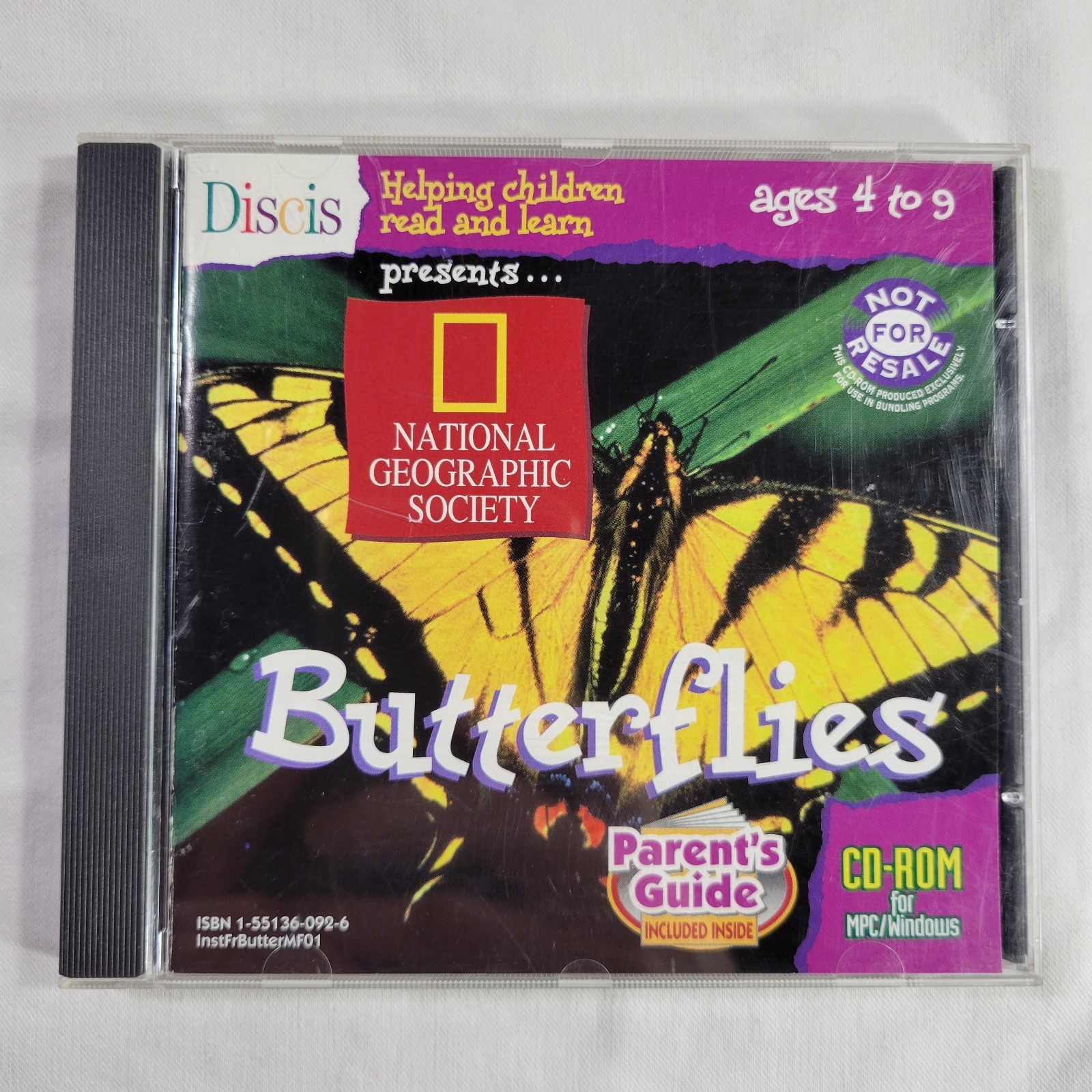 Discis National Geographic Society Butterflies CD-ROM 1994 For MPC Windows USED