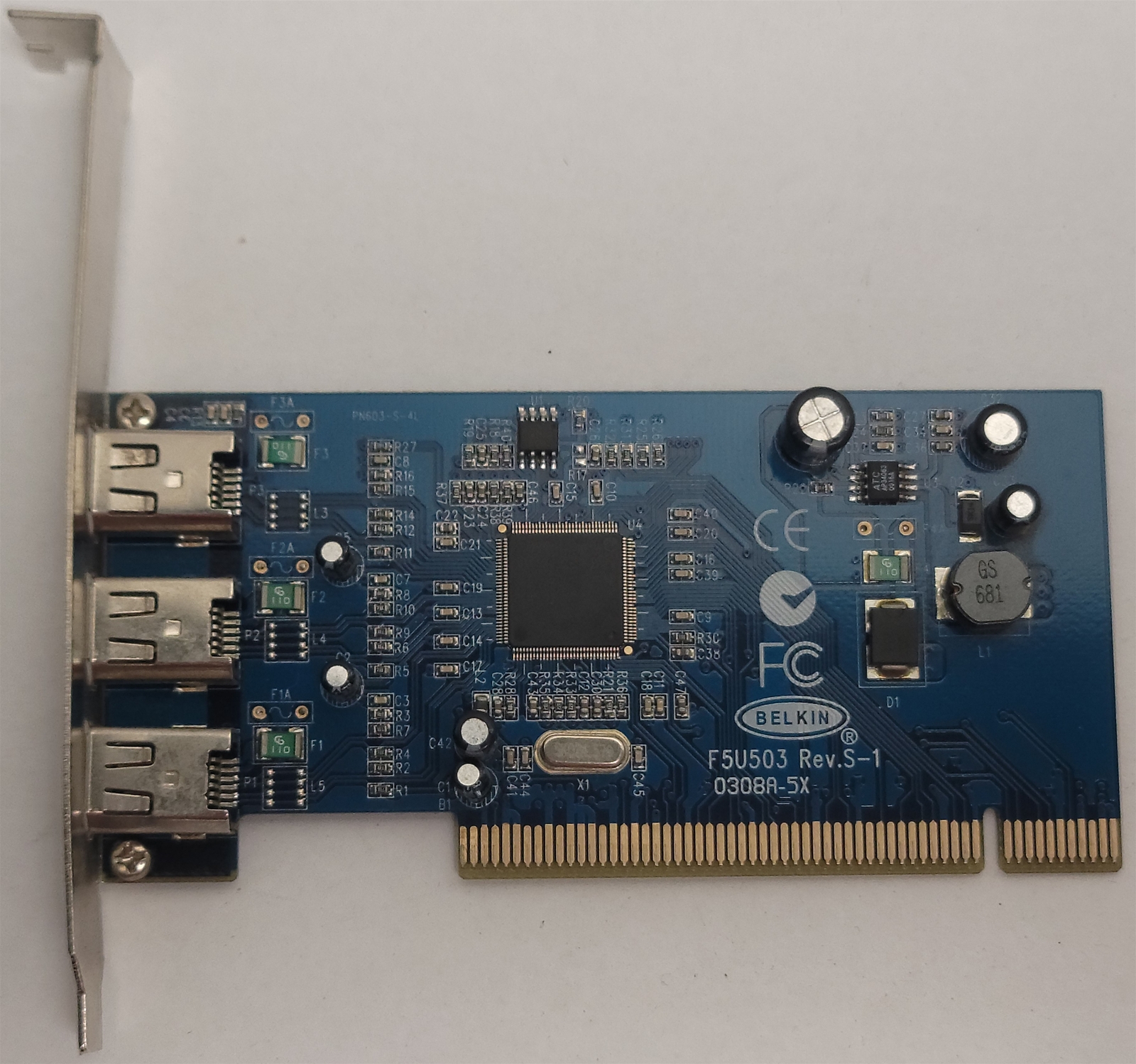 Belkin F5U503 Rev S-1 Firewire PCI Expansion Card , 3-Port, 0308A-5X