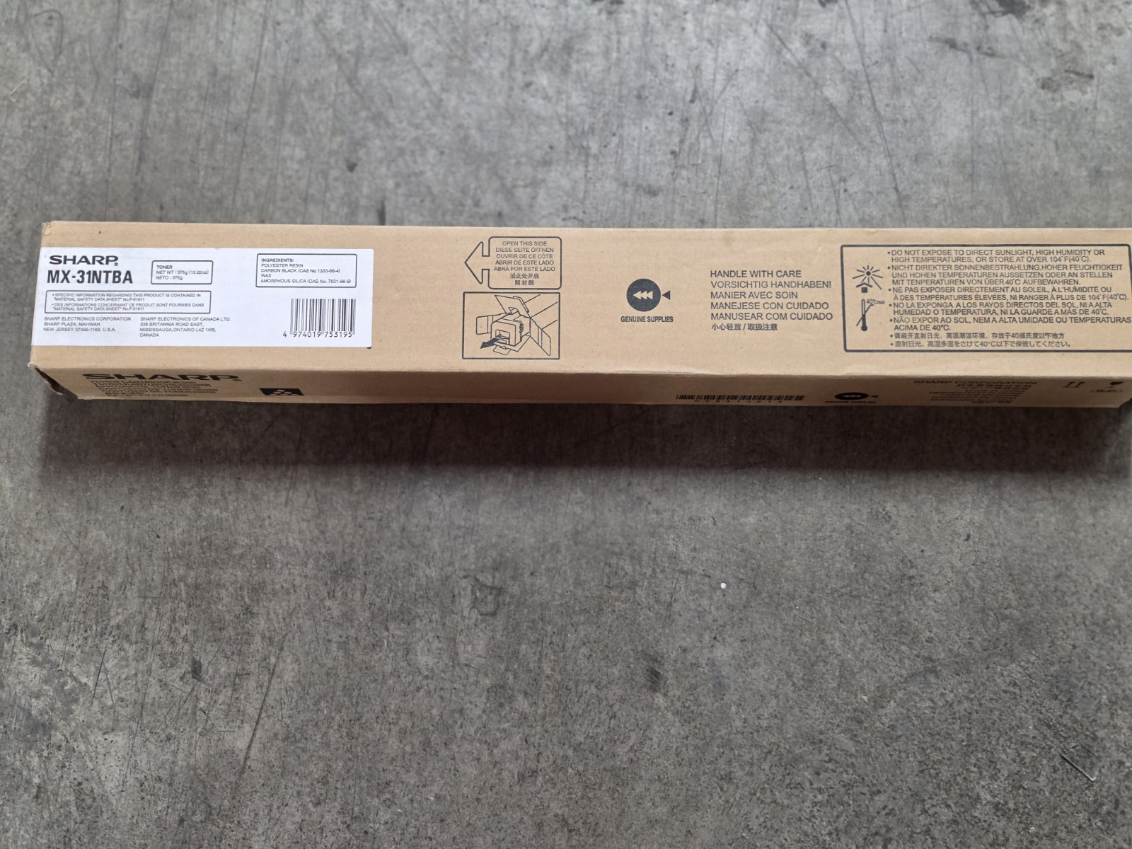 Genuine Sharp MX-31NTBA Black Toner Cartridge OEM New Sealed MX-2600N MX-3100N
