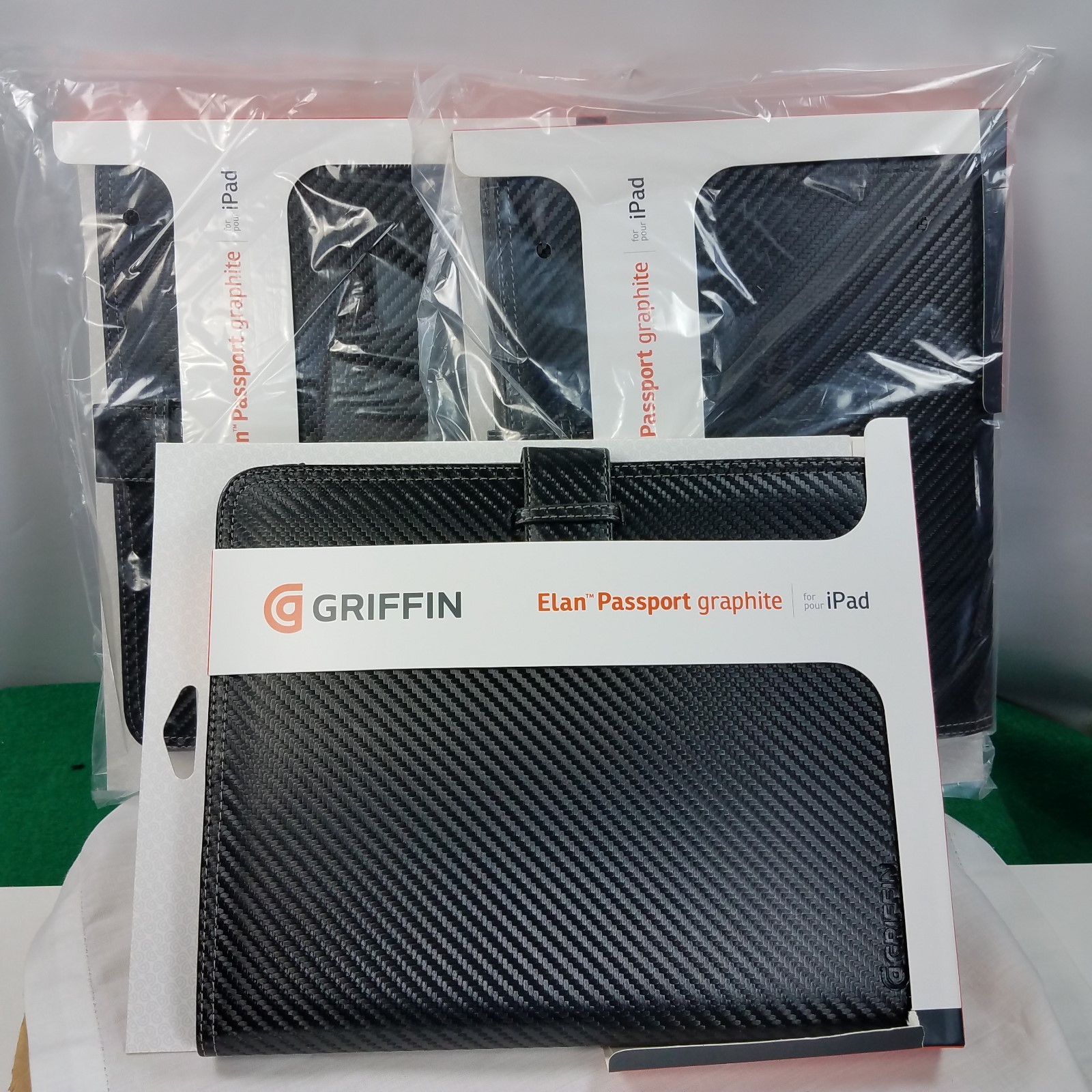 * Lot of 3 Griffin Elan Passport Black BG01606 iPad Folio Padded Case NEW