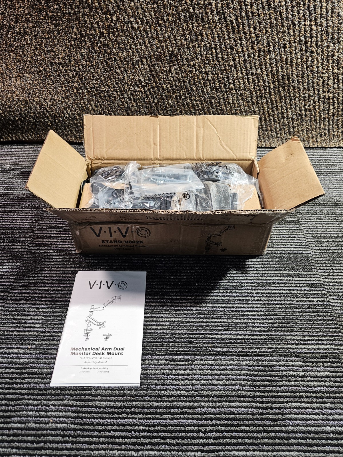 VIVO STAND-V002K Mechanical Arm Dual 17" to 32" Monitor Desk Mount, Alloy Steel