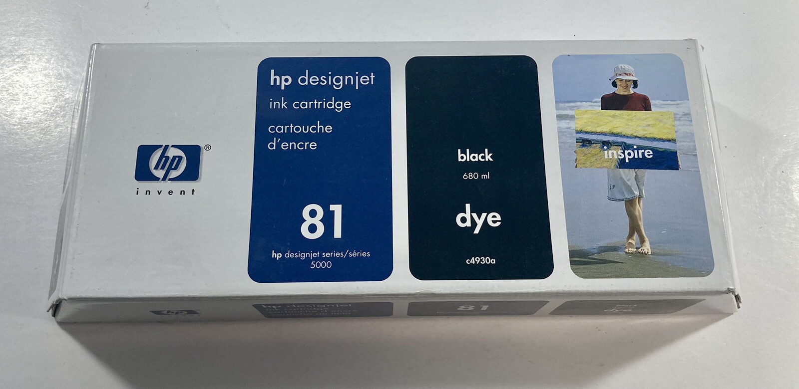 New Genuine HP 81 (C4930A) Black Dye 680ML Ink Cartridge DesignJet 5000 5500