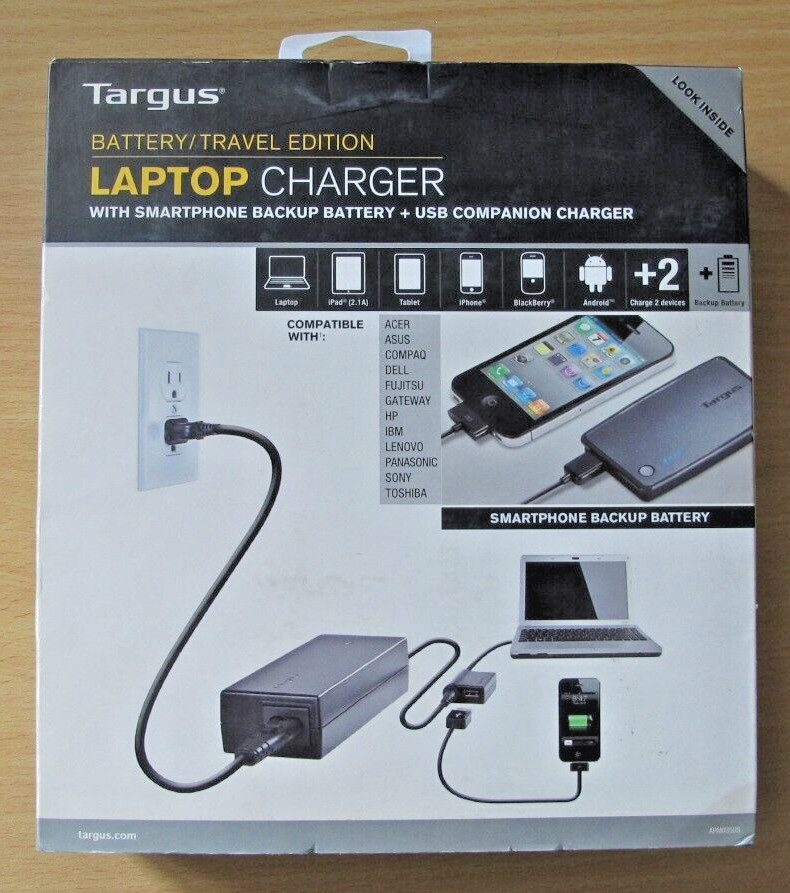 Targus APM035US Battery/Travel Edition 90W Laptop or Smartphone Charger