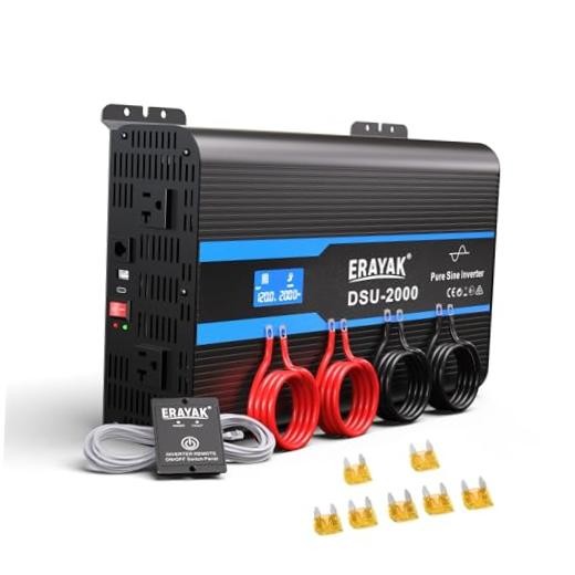 2000W Pure Sine Wave Power Inverter 12V DC to 110V 120V AC 2000 Watts