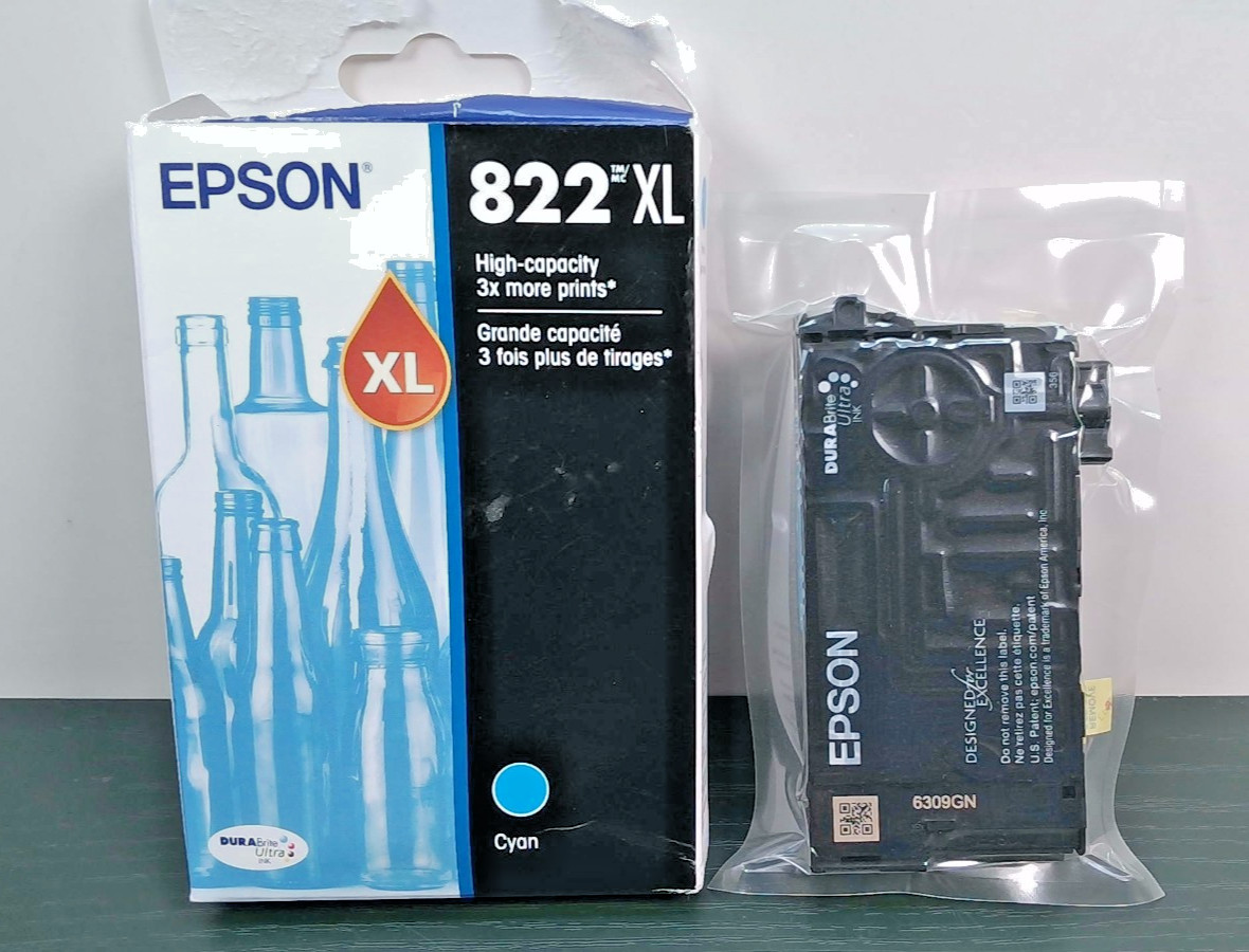 Epson - 822XL Cyan Cartridge - Durabrite High Capacity - Exp: 01/29 - OpenBox