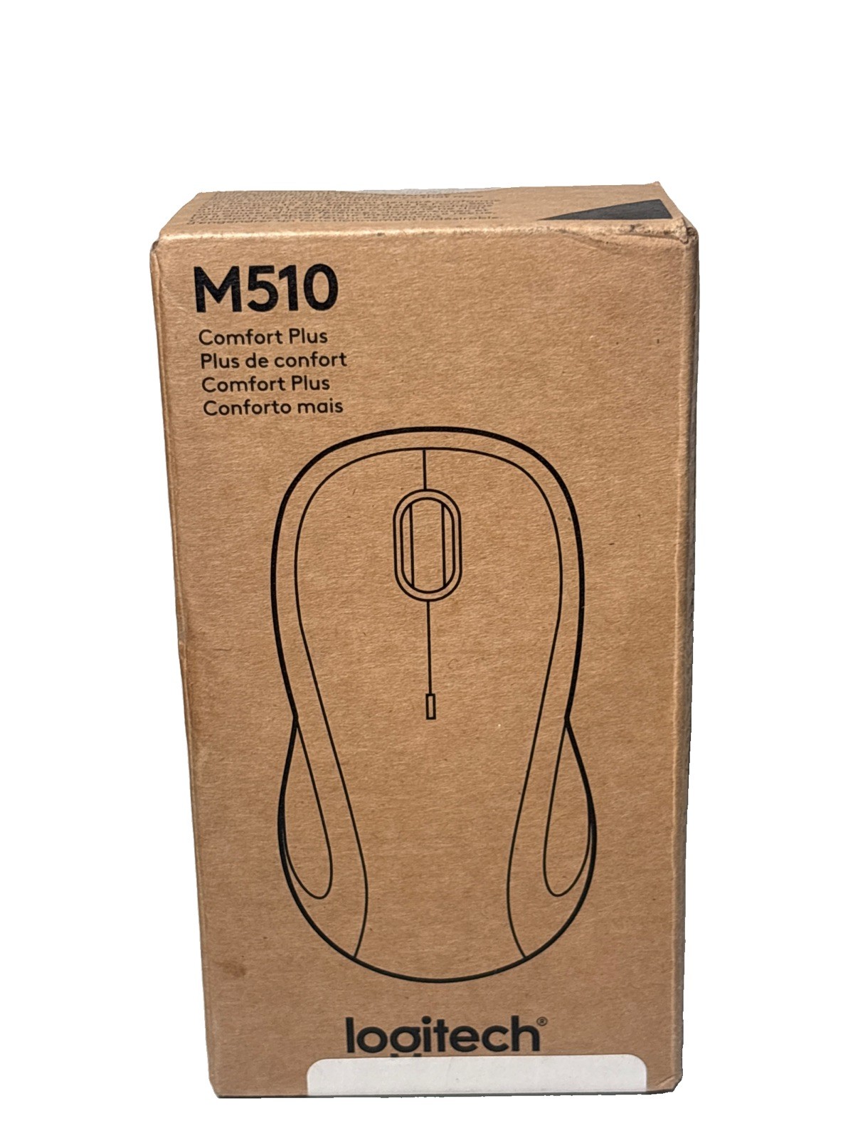 New Logitech M510 Comfort Plus Wireless Mouse 910-006030 w/ Dongle Battery New