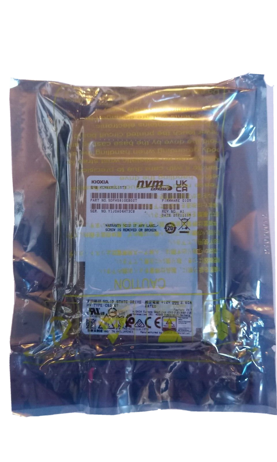 Kioxia KCM6XRUL15T3 15.36TB NVMe PCIe 4.0 Gen4 2.5" Solid State Drive IN STOCK