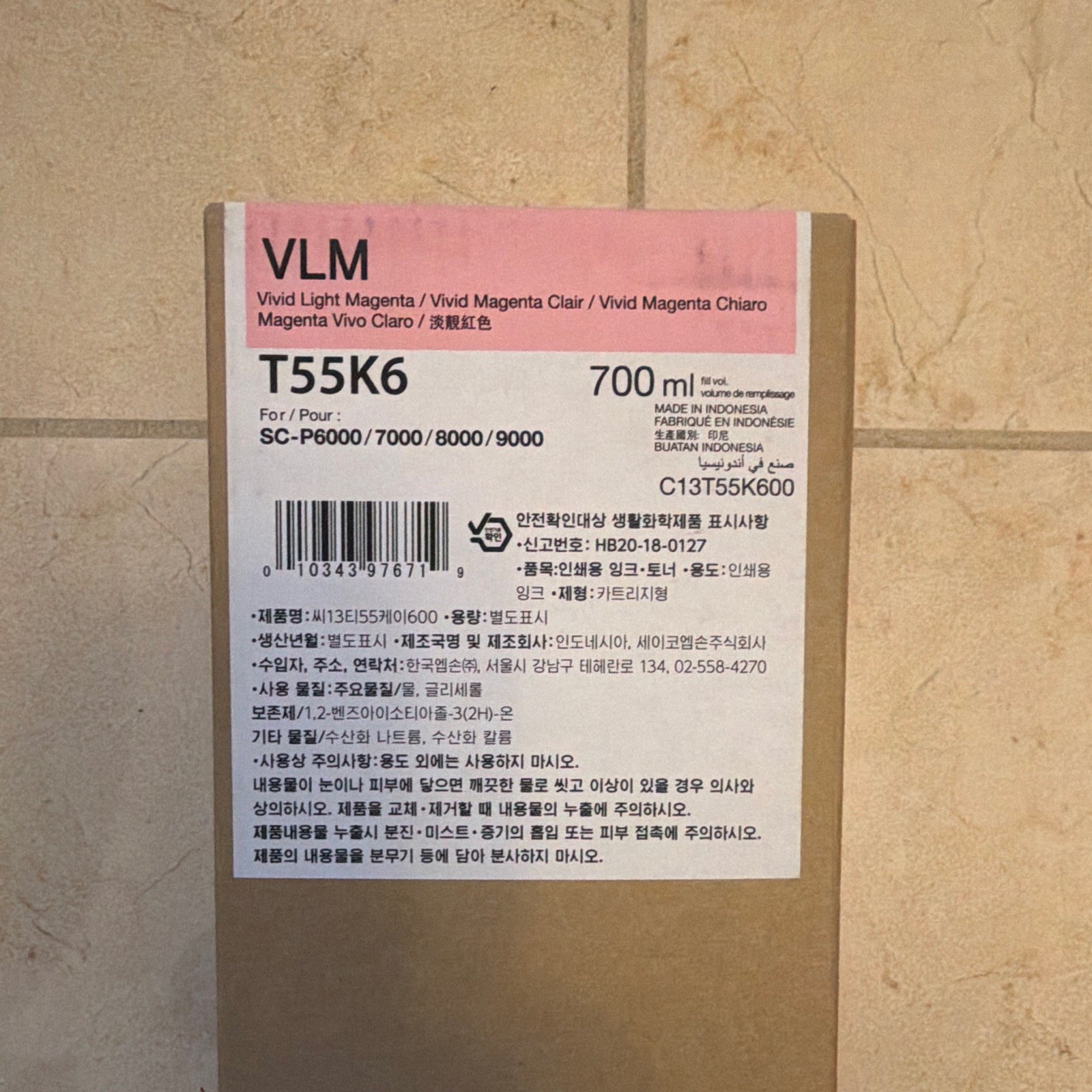 Epson Genuine T55K6 Vivid Light Magenta 700ml Ink SC-P6000/7000/8000/9000