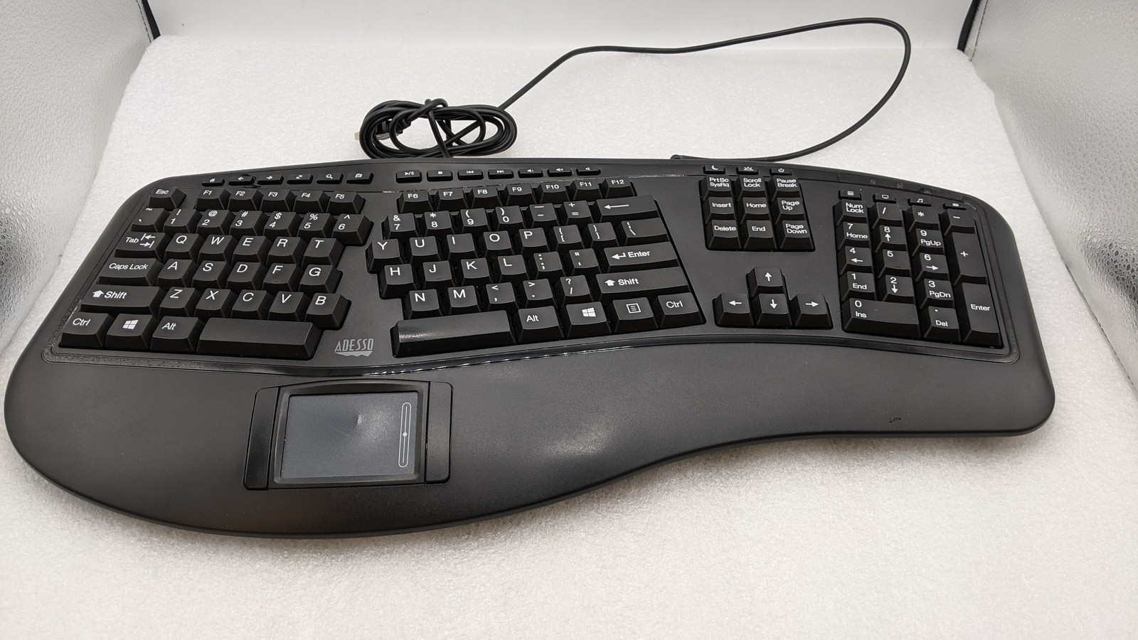 Adesso - AKB-450UB - Tru-Form Ergonomic Touchpad Keyboard - Black
