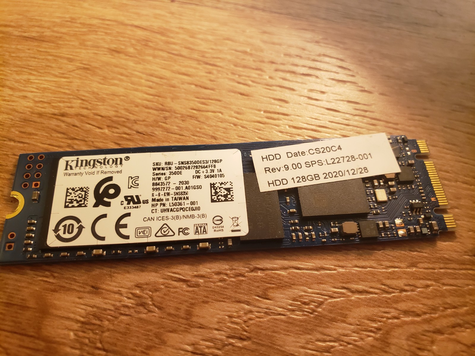 [045ISS] NVMe M.2 2280 SSD -- 128GB -- USED, GOOD, SMART DATA POSTED