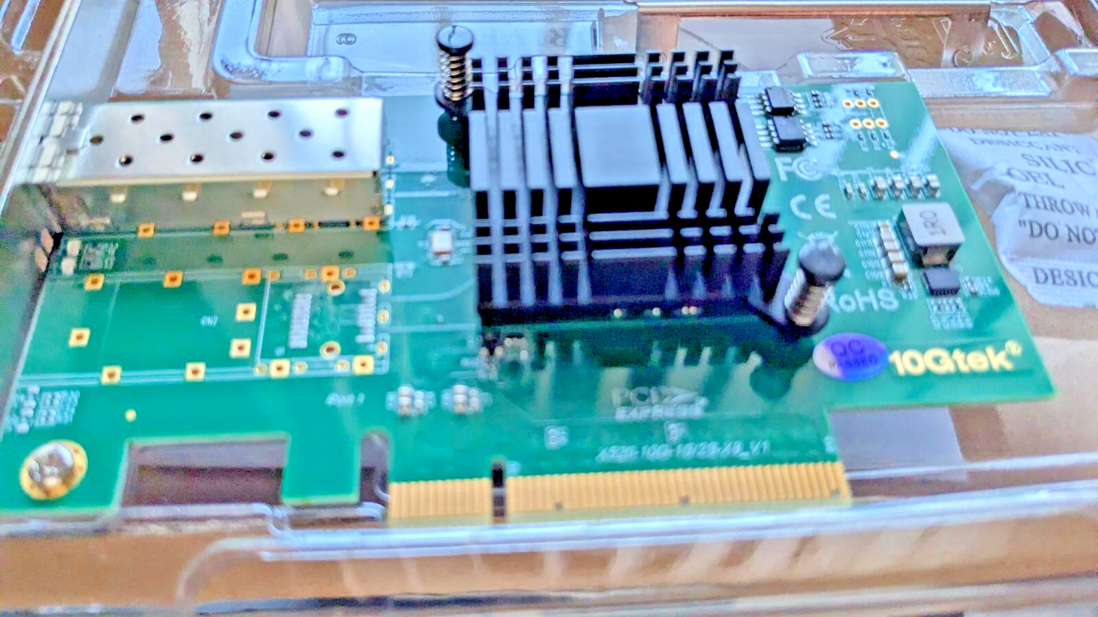 NEW 10Gtek X520-10G-1S-X8 Intel 82599EN PCIe  x8 SFP+ NIC with FH, LP brackets