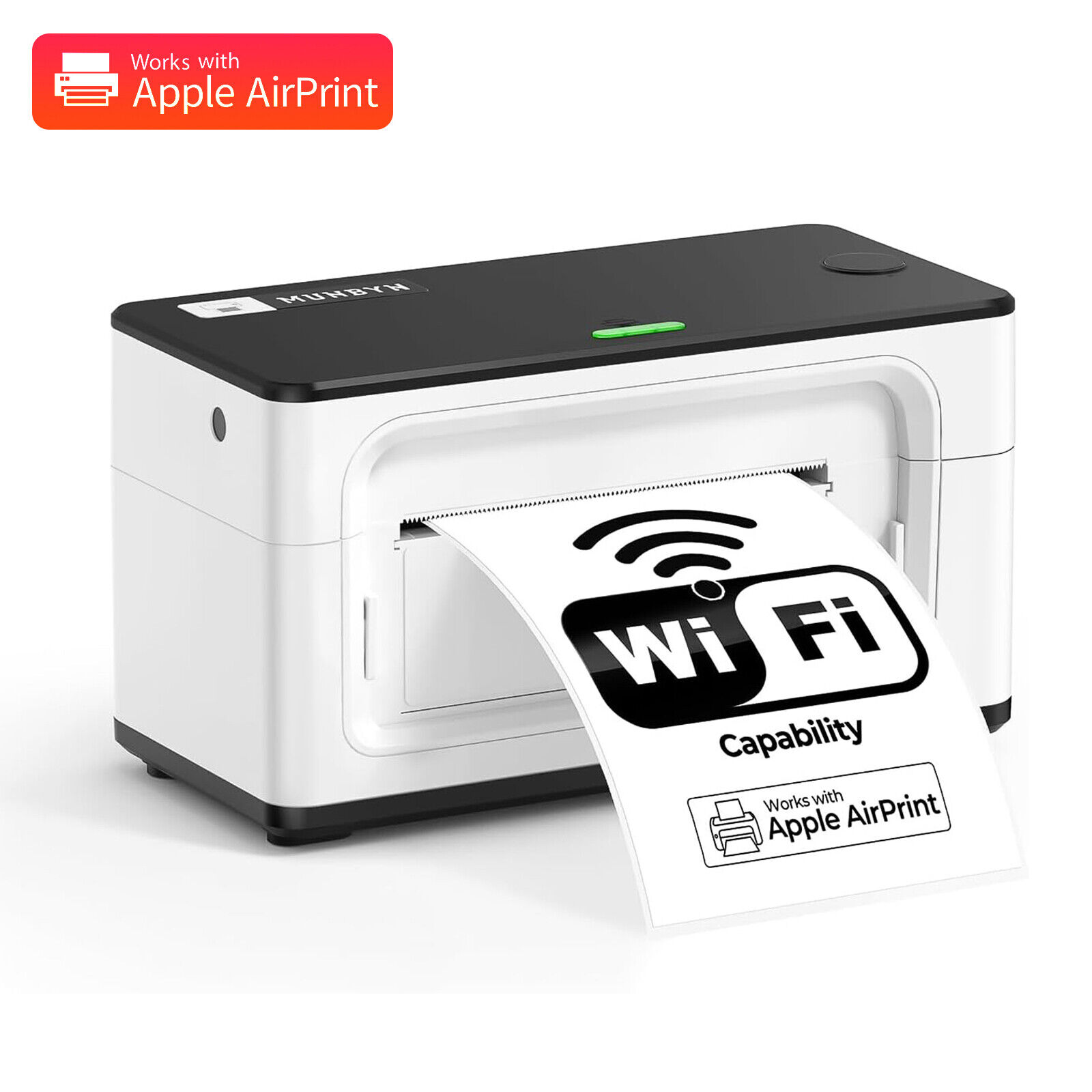MUNBYN Wireless Label Printer Wi-Fi Thermal Printer for AirPrint iPhone macOS