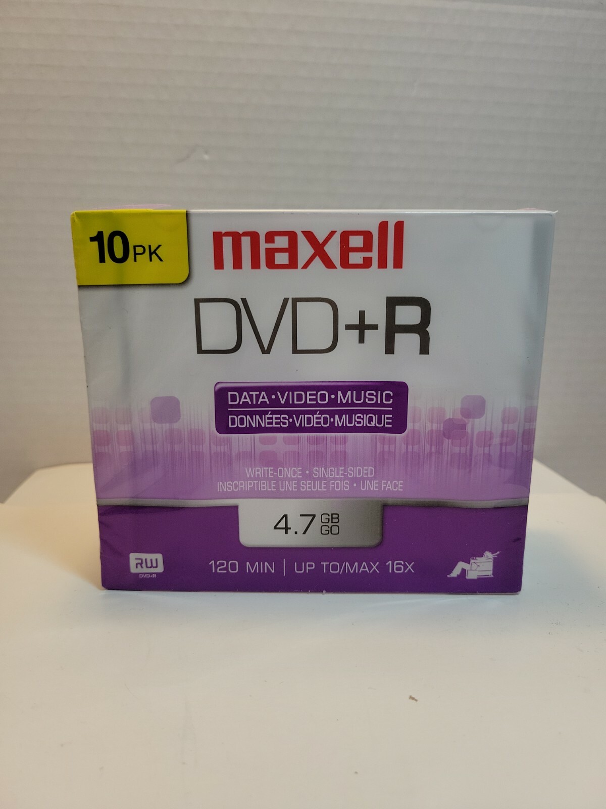 MAXELL 10 PACK COLOR DVD+R 120 MIN 4.7 GB up to MAX 16X SPEED NEW  Sealed - BB61