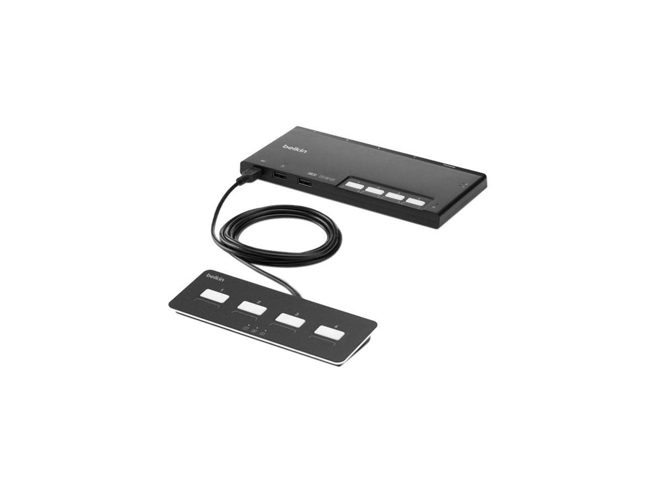 Belkin 4-Port Dual Head DP Modular Secure KVM Switch PP4.0 W/ Remote