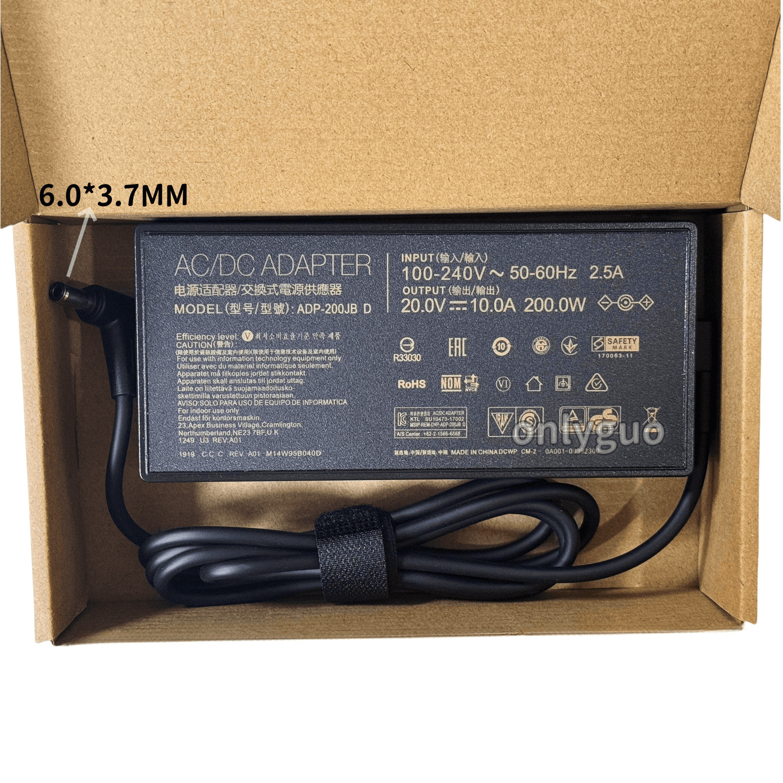Original 200W AC Adapter Charger 6.0mm for Asus TUF Gaming F15 F17 ADP-200JB D
