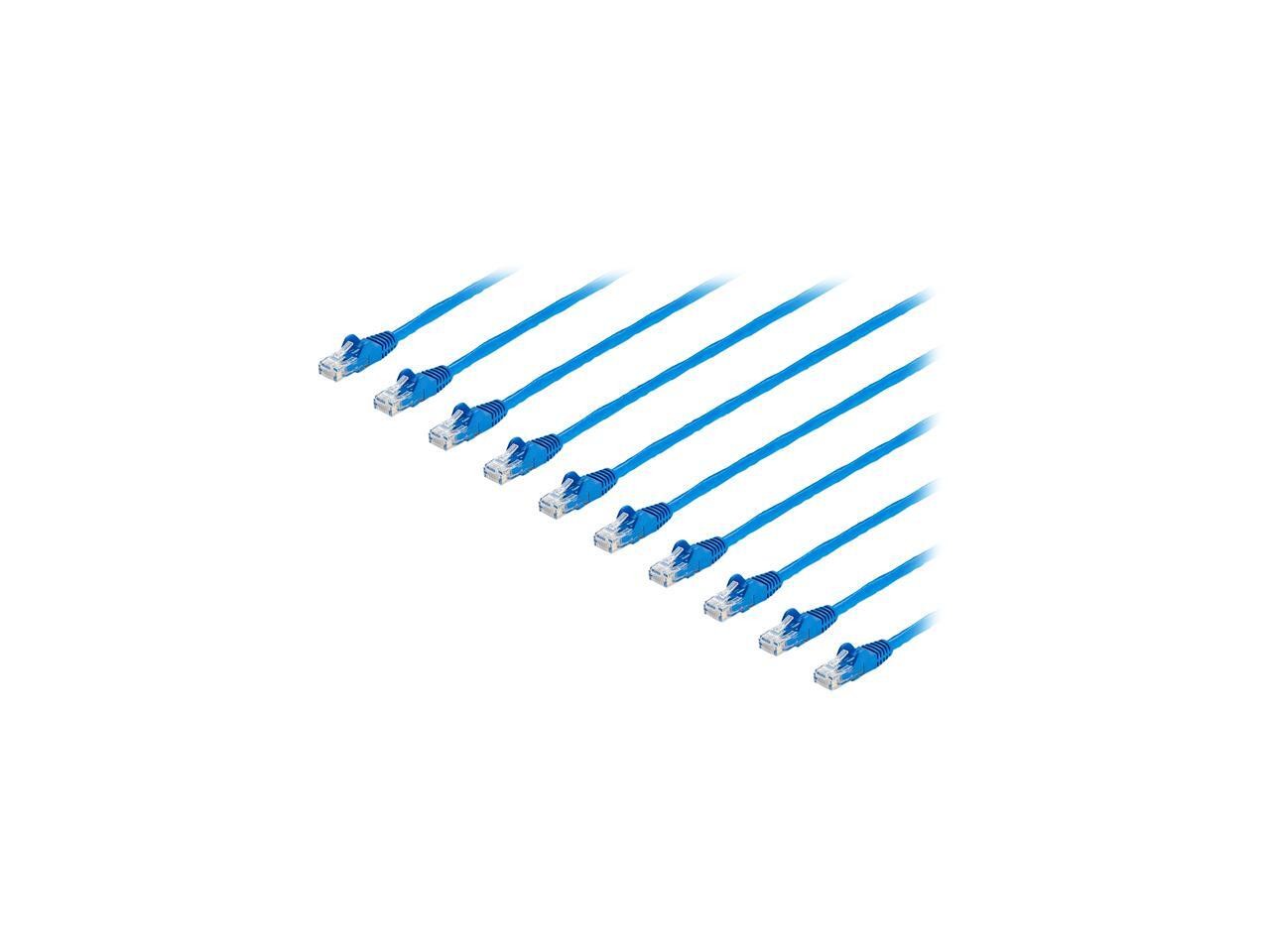 StarTech.com 1 ft. CAT6 Cable 10 Pack - Blue CAT6 Patch Cord - Snagless RJ45 Con