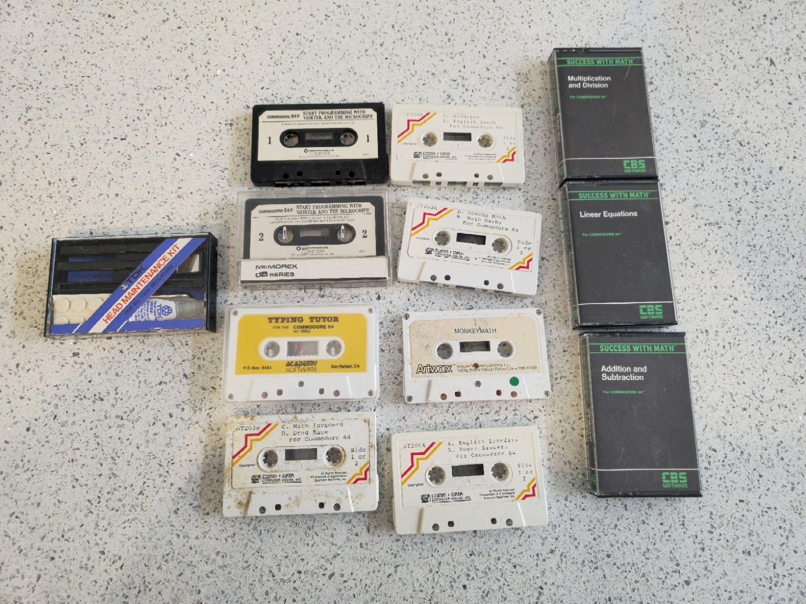 Commodore 64 Cassette Lot Qty 11 + Cleaner | Education | Vintage 1980s | Qty 11x