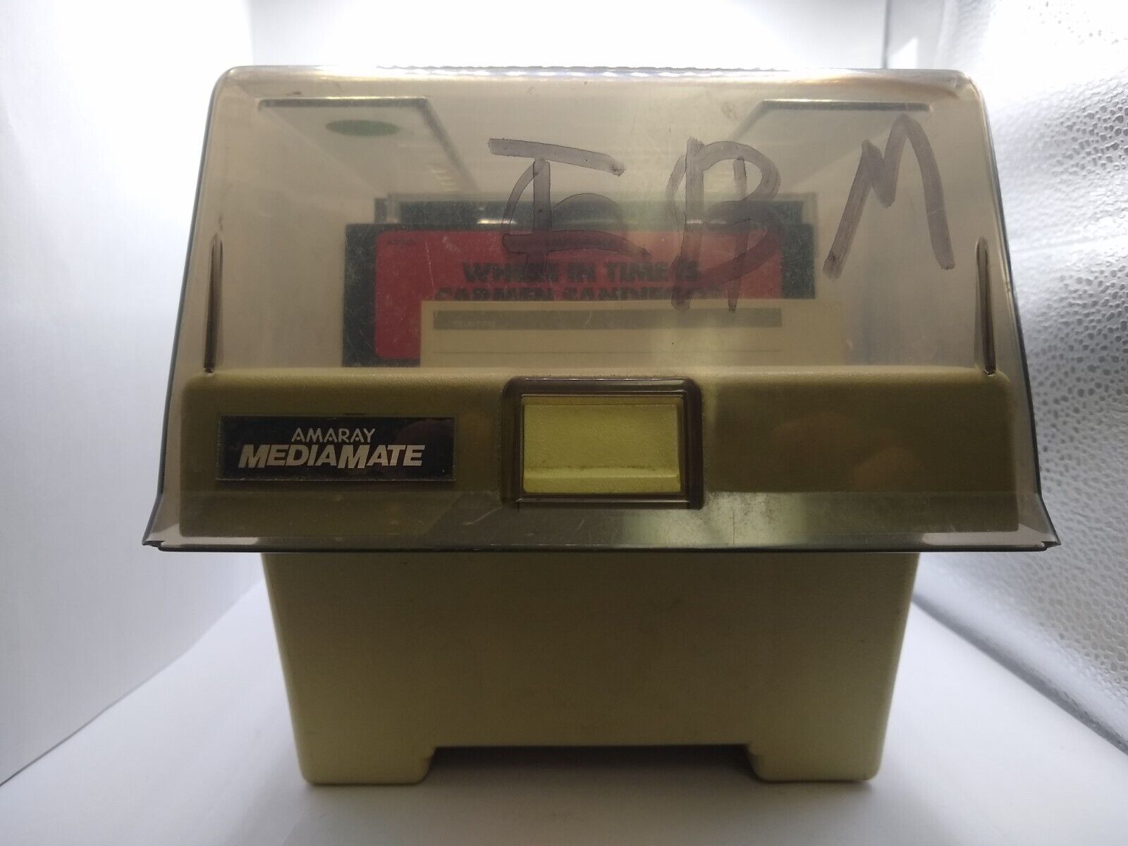 Vintage Amaray MediaMate case full of vintage pc game floppys CD-ROMS. Untested.