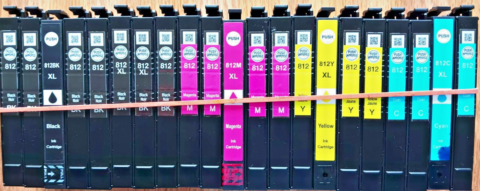 21pc EMPTY 812 812xl Epson Ink Cartridges 4 Yellow 5 Magenta 4 Blue 8 Black