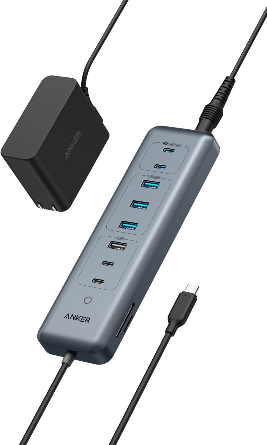 Anker A8308 USB-C Data Hub 11-in-1 10Gbps 100W PD SD Card Slot 65W Adapter