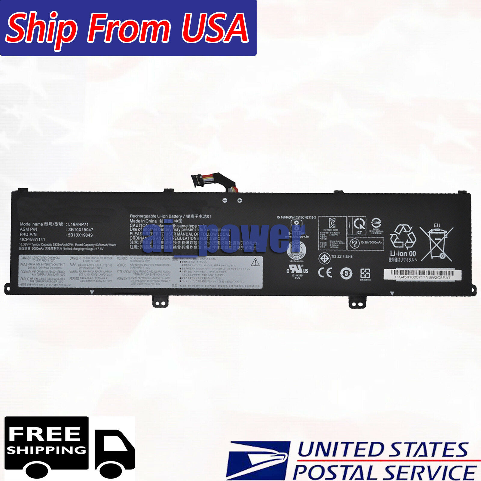 L19C4P71 L19M4P71 L19L4P71 Battery For Lenovo ThinkPad X1 Extreme P1 3rd Gen