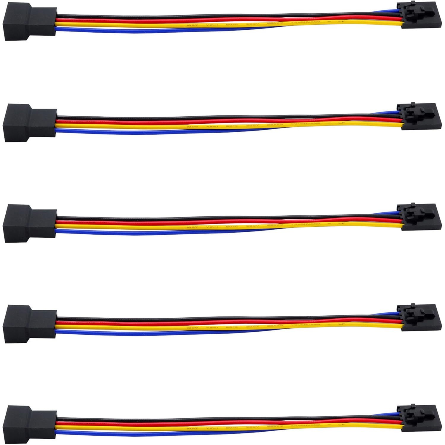 SIXQJZML 5Pcs 5Pin to 4Pin Fan Adapter Cable,PC CPU Fan Connector Converter Inte