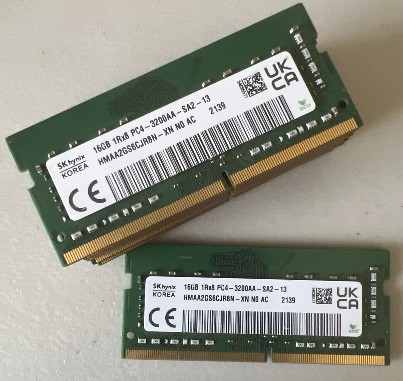SK hynix (lot Of 10) 16GB DDR4-3200 1Rx8 SO-DIMM HMAA2GS6CJR8N-XN RAM Grade A